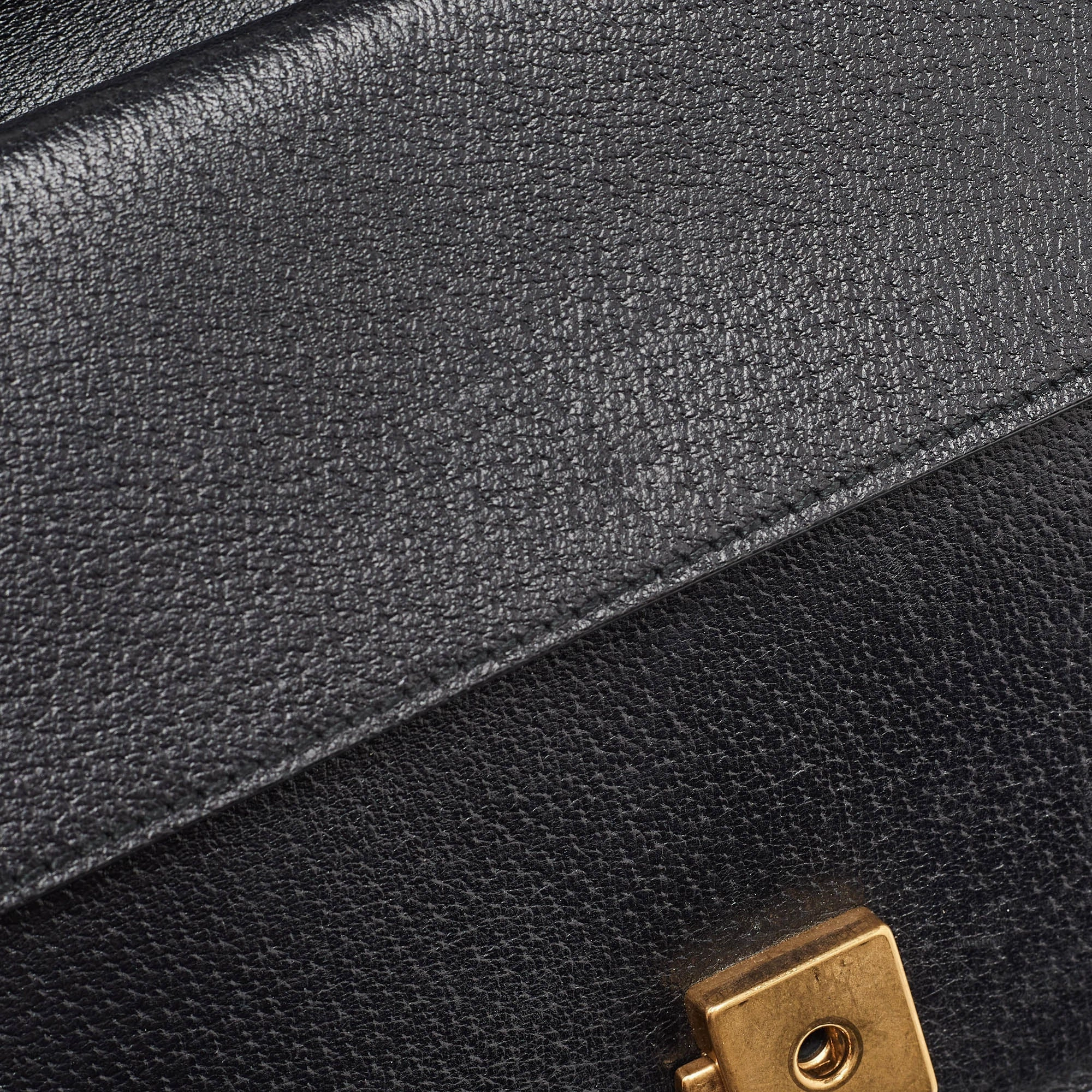 Gucci Black Leather Small Web Dionysus Shoulder Bag