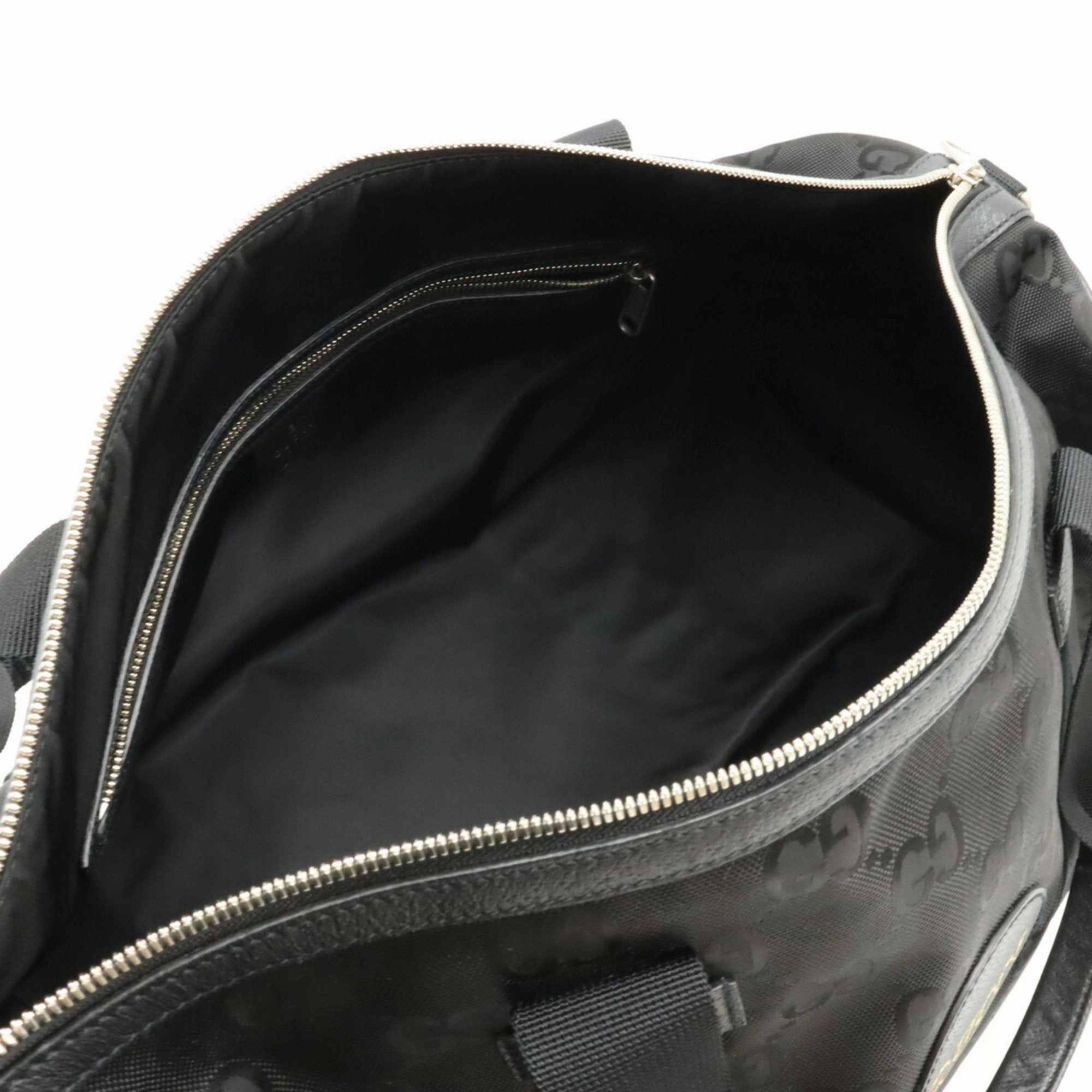 Gucci Black Nylon Canvas Leather Boston Bag Shoulder Bag ()