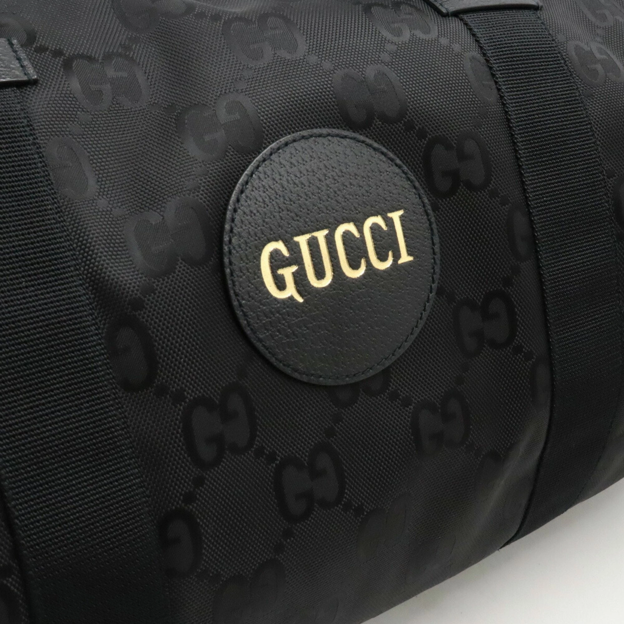 Gucci Black Nylon Canvas Leather Boston Bag Shoulder Bag ()