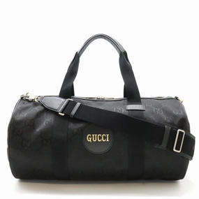 Gucci Black Nylon Canvas Leather Boston Bag Shoulder Bag ()