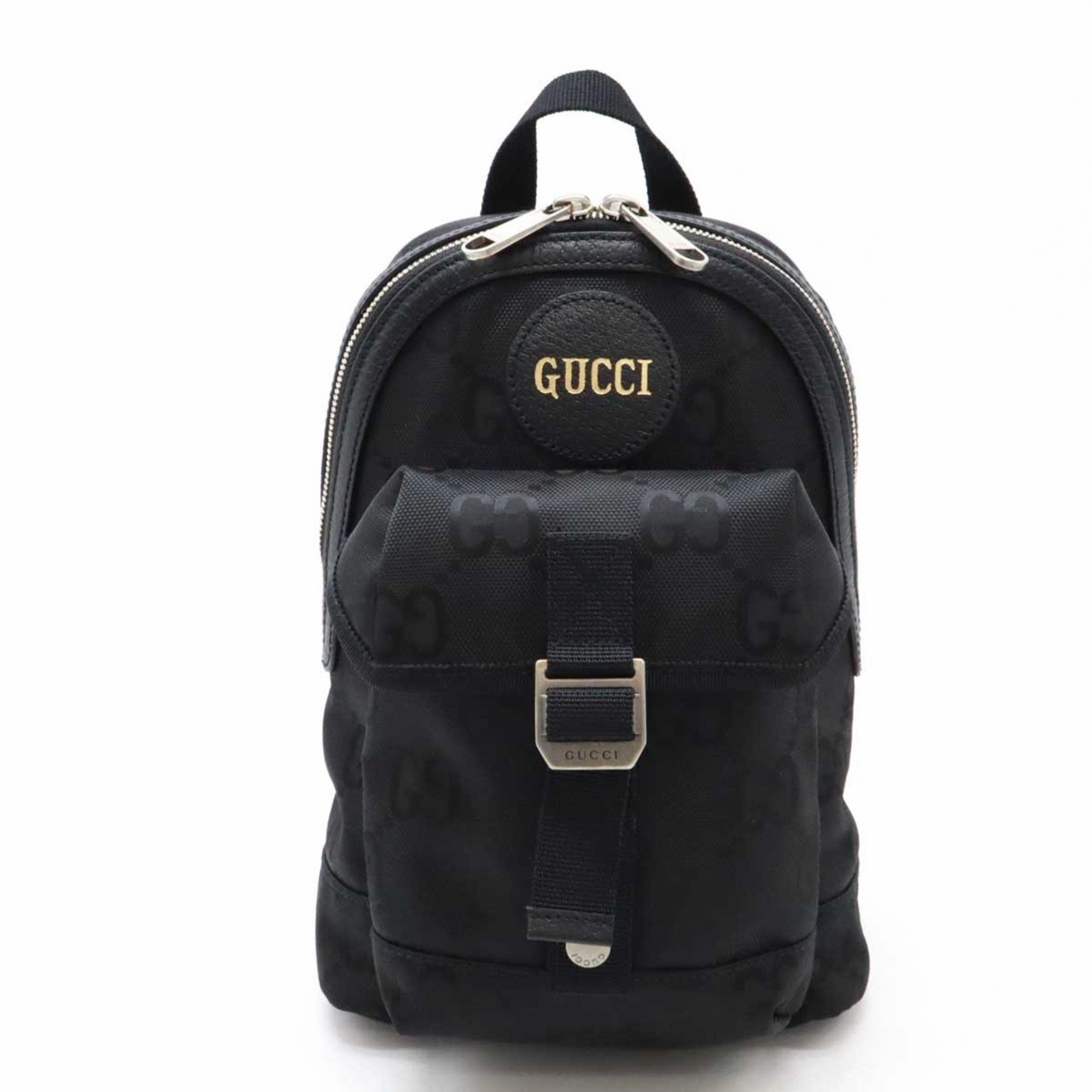 Gucci Black Nylon Canvas Leather Shoulder Bag Sling Bag ()