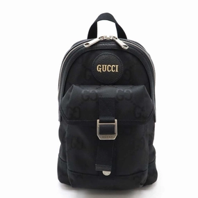 Gucci Black Nylon Canvas Leather Shoulder Bag Sling Bag ()