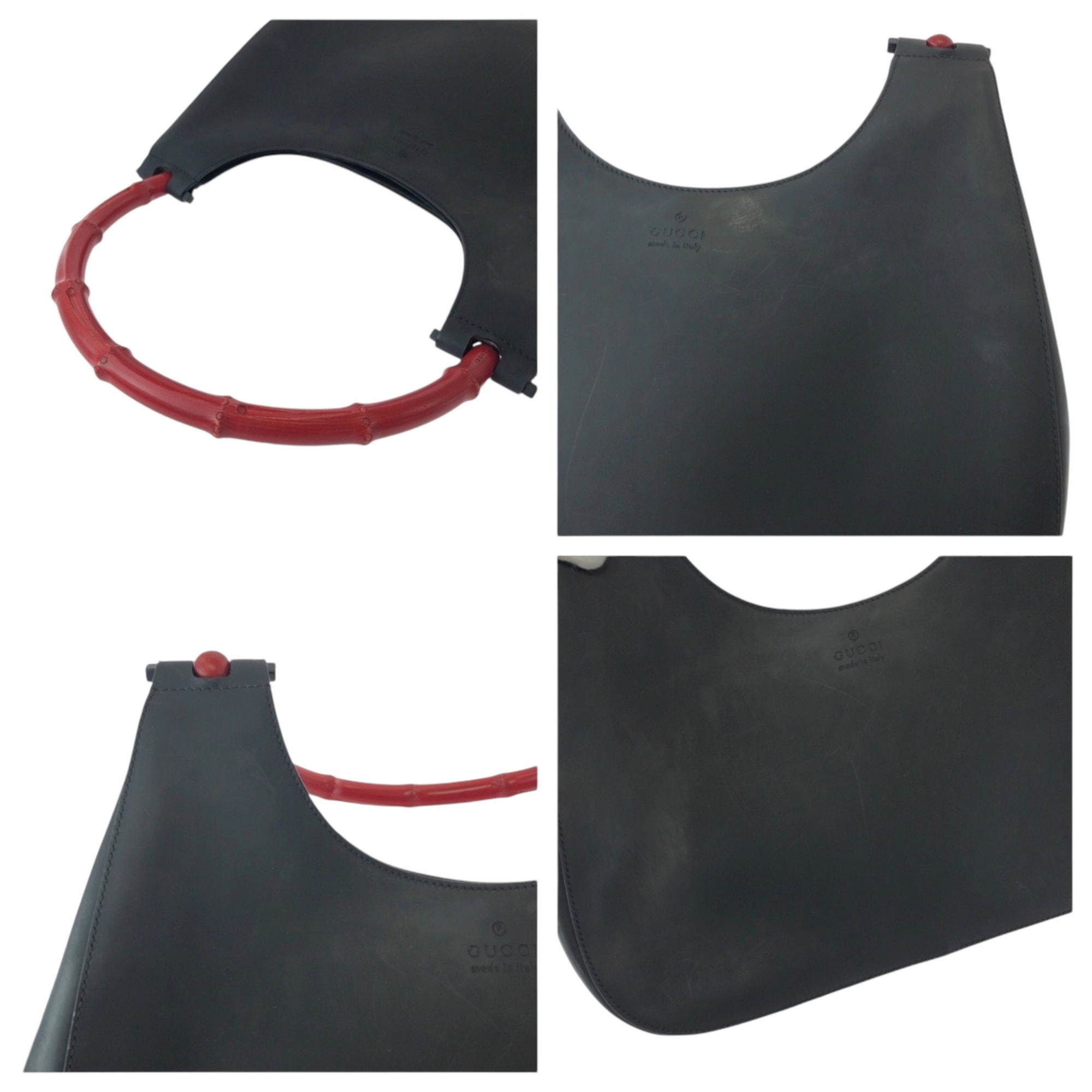 Gucci Black Red Color Leather Shoulder Bag ()