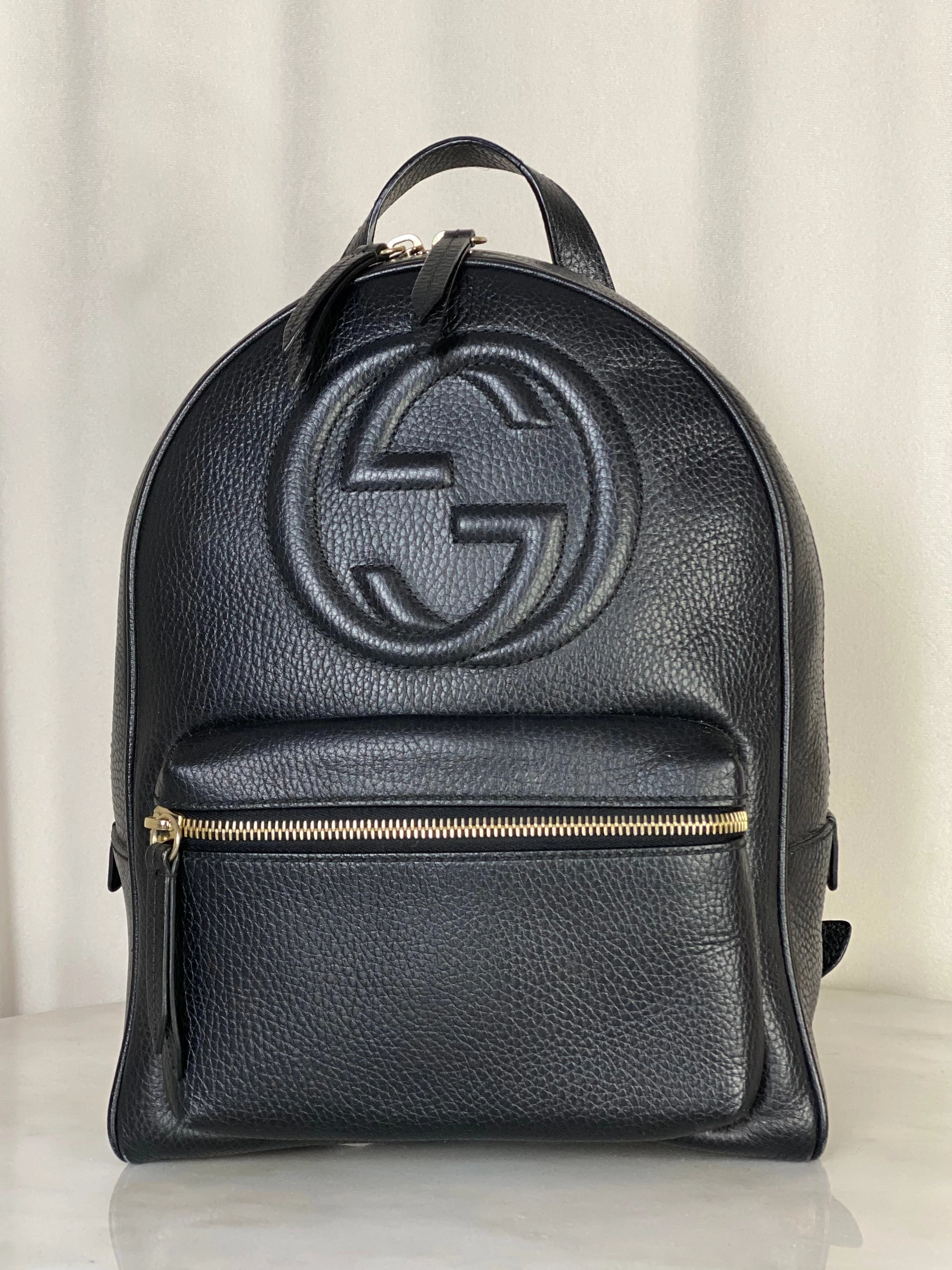 Gucci Black Soho Backpack Bag with Chain