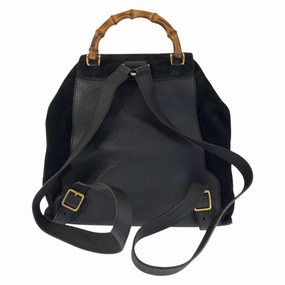 Gucci Black Suede Leather Backpack ()