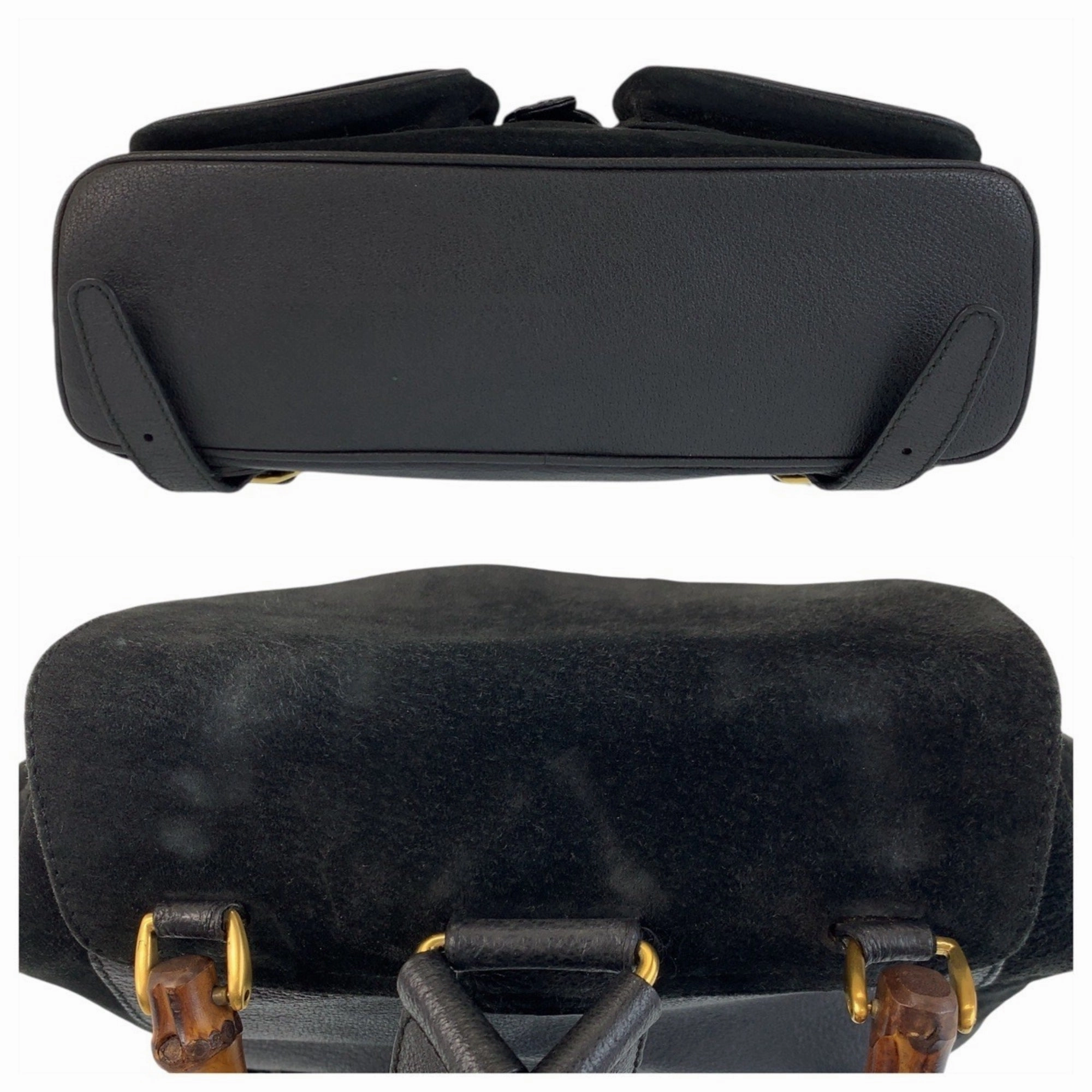 Gucci Black Suede Leather Backpack ()
