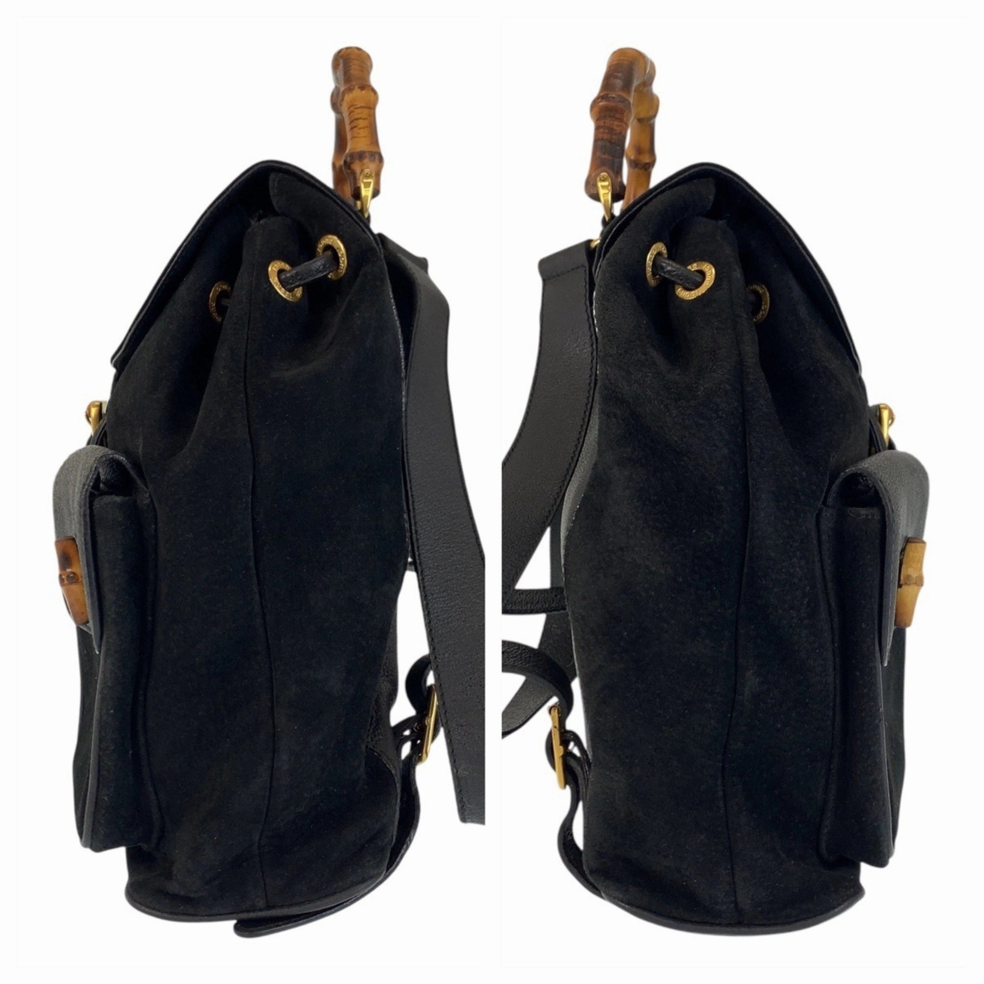 Gucci Black Suede Leather Backpack ()