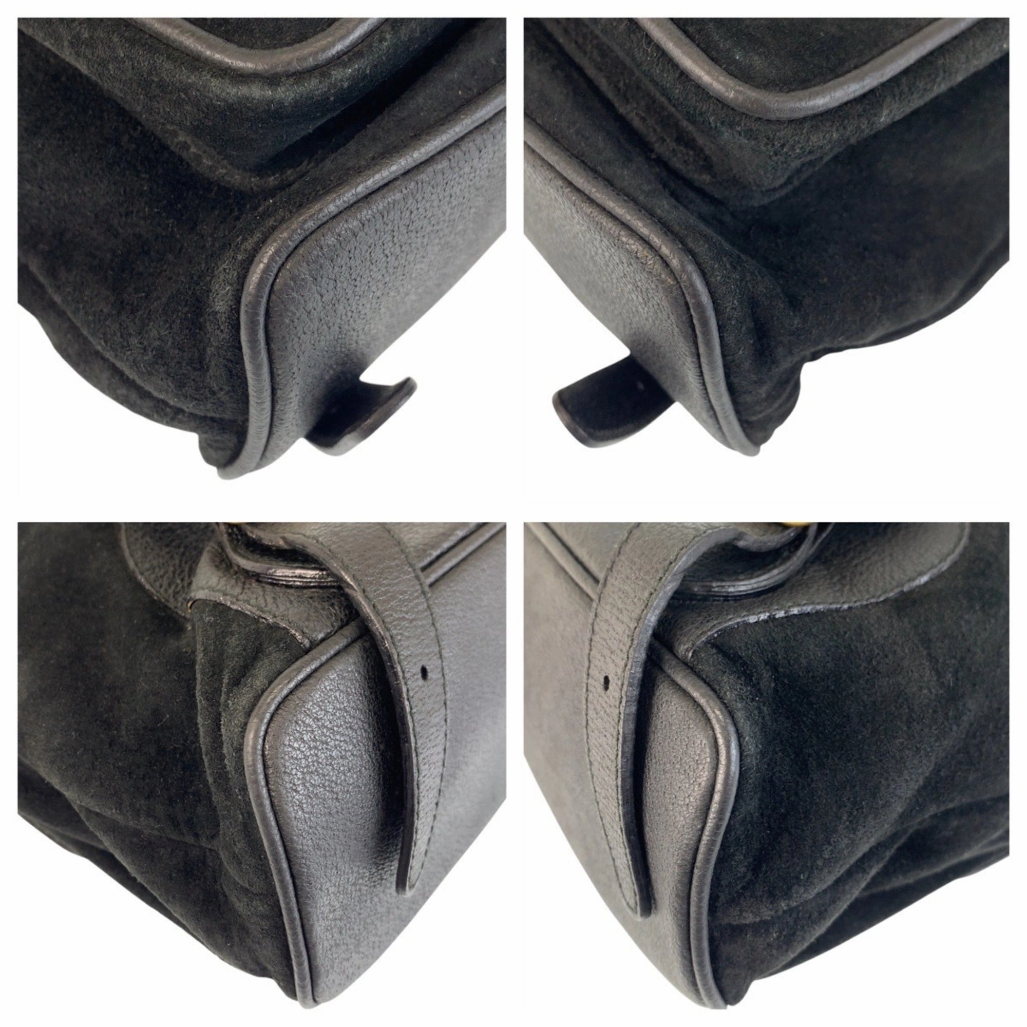Gucci Black Suede Leather Backpack ()