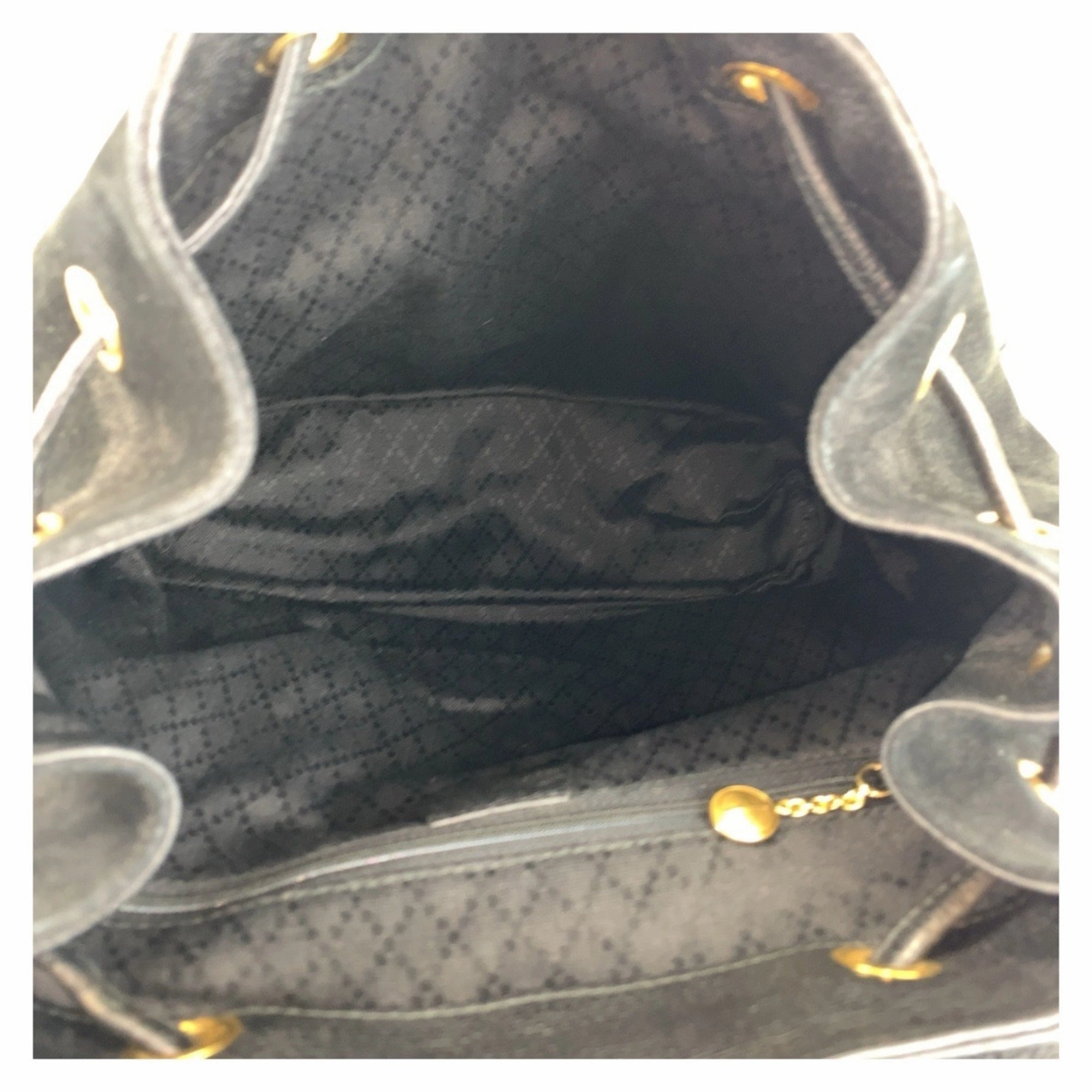 Gucci Black Suede Leather Backpack ()