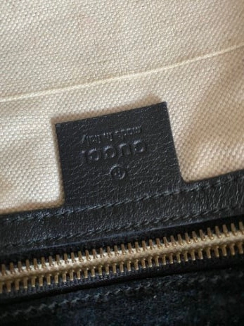 Gucci Black Vernis Horsebit Shoulder Bag