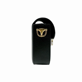 Gucci Black White Leather Shoulder Bag ()