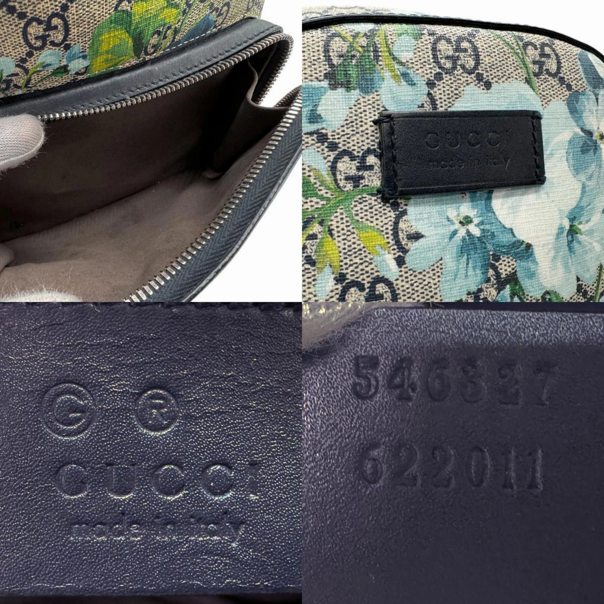 Gucci  blue Navy Gg Supreme Backpack (Pre-Owned)