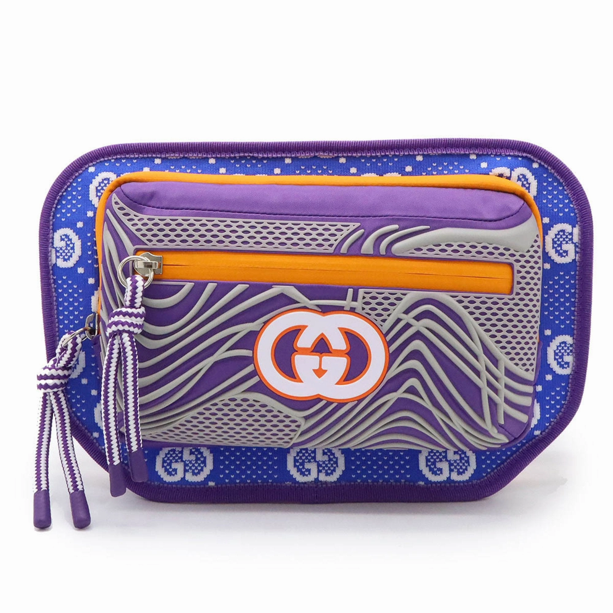 Gucci blue  Nylon Jacquard Rubber Fanny Pack (Pre-Owned)