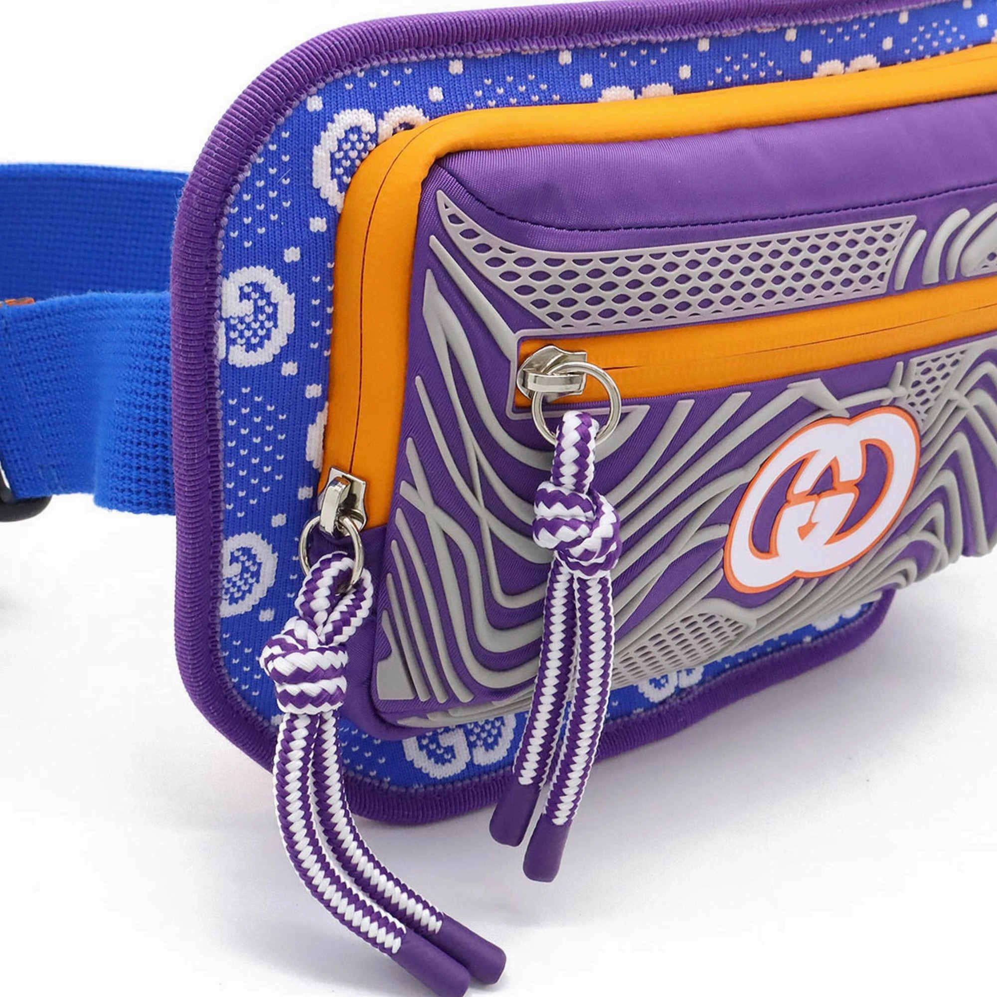 Gucci blue  Nylon Jacquard Rubber Fanny Pack (Pre-Owned)