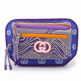 Gucci blue  Nylon Jacquard Rubber Fanny Pack (Pre-Owned)
