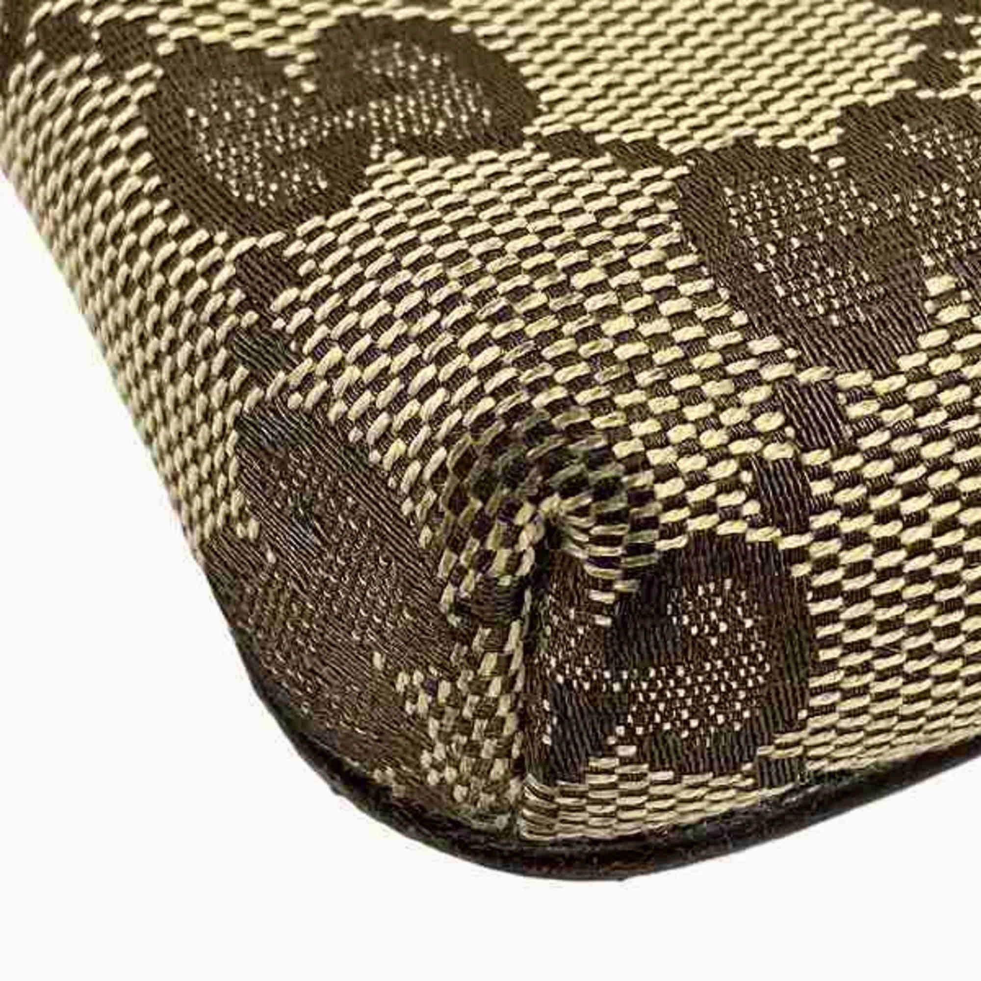 Gucci Brown Canvas Leather Pochette Shoulder Bag ()