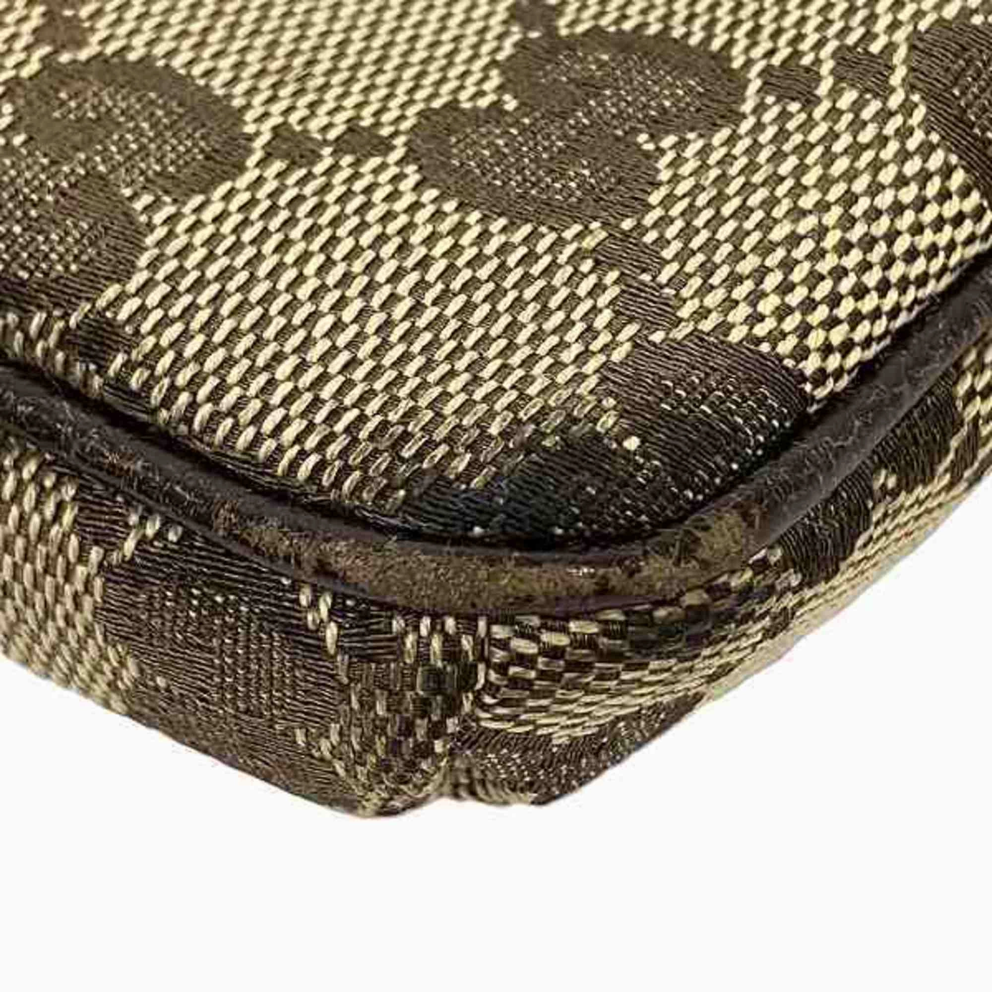 Gucci Brown Canvas Leather Pochette Shoulder Bag ()