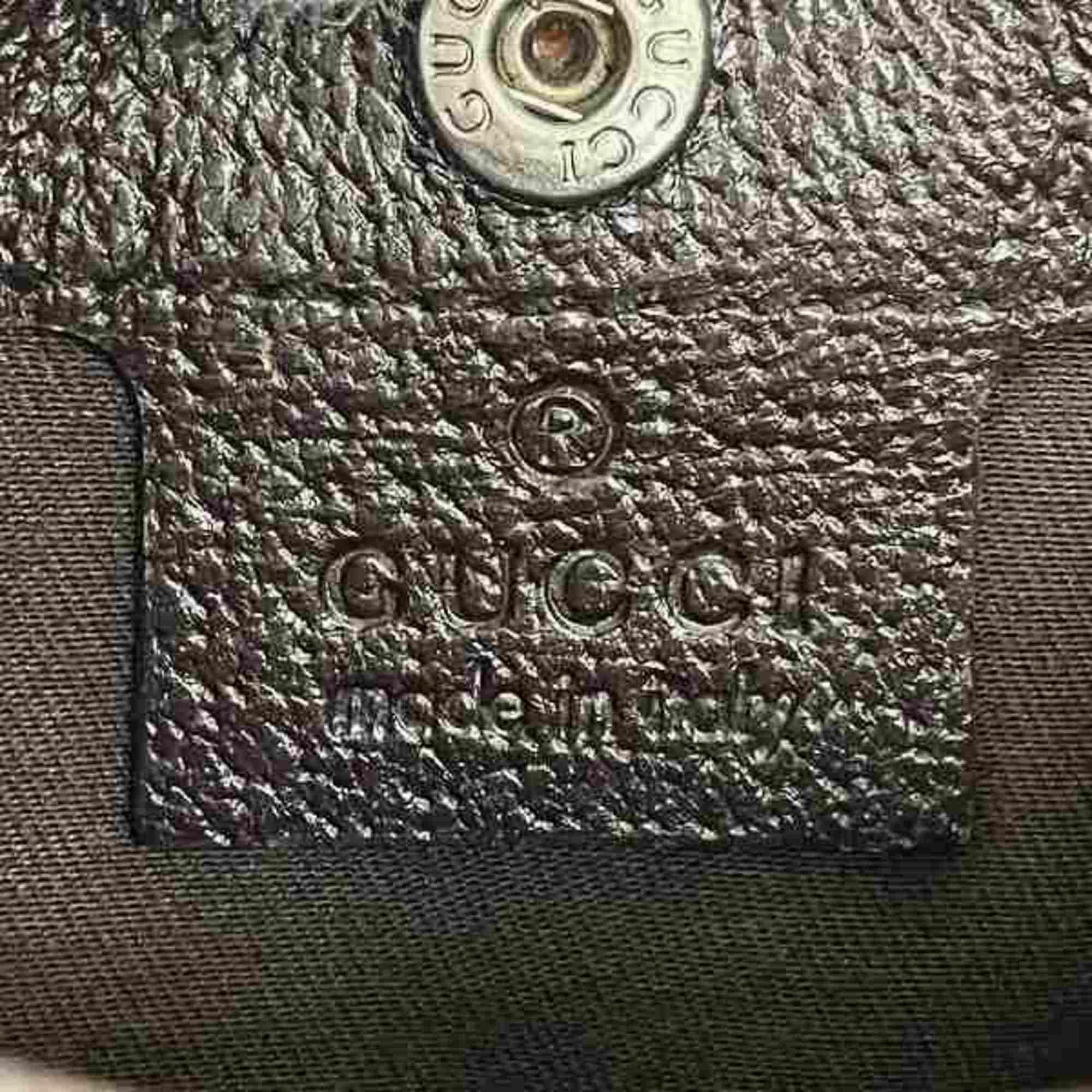 Gucci Brown Canvas Leather Pochette Shoulder Bag ()