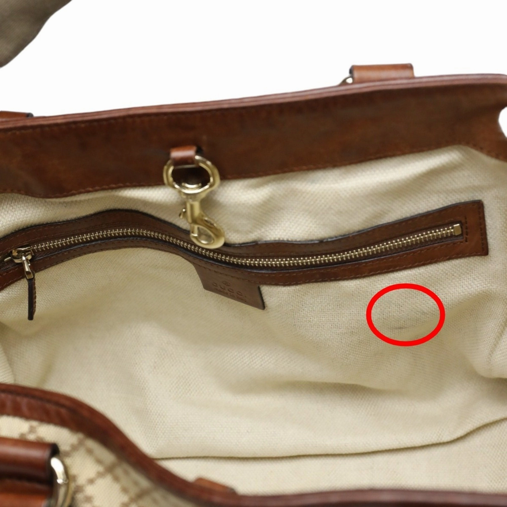 Gucci Brown Canvas Shoulder Bag Tote Bag ()