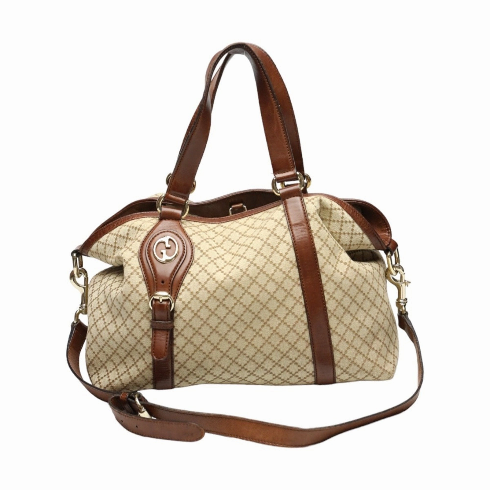 Gucci Brown Canvas Shoulder Bag Tote Bag ()