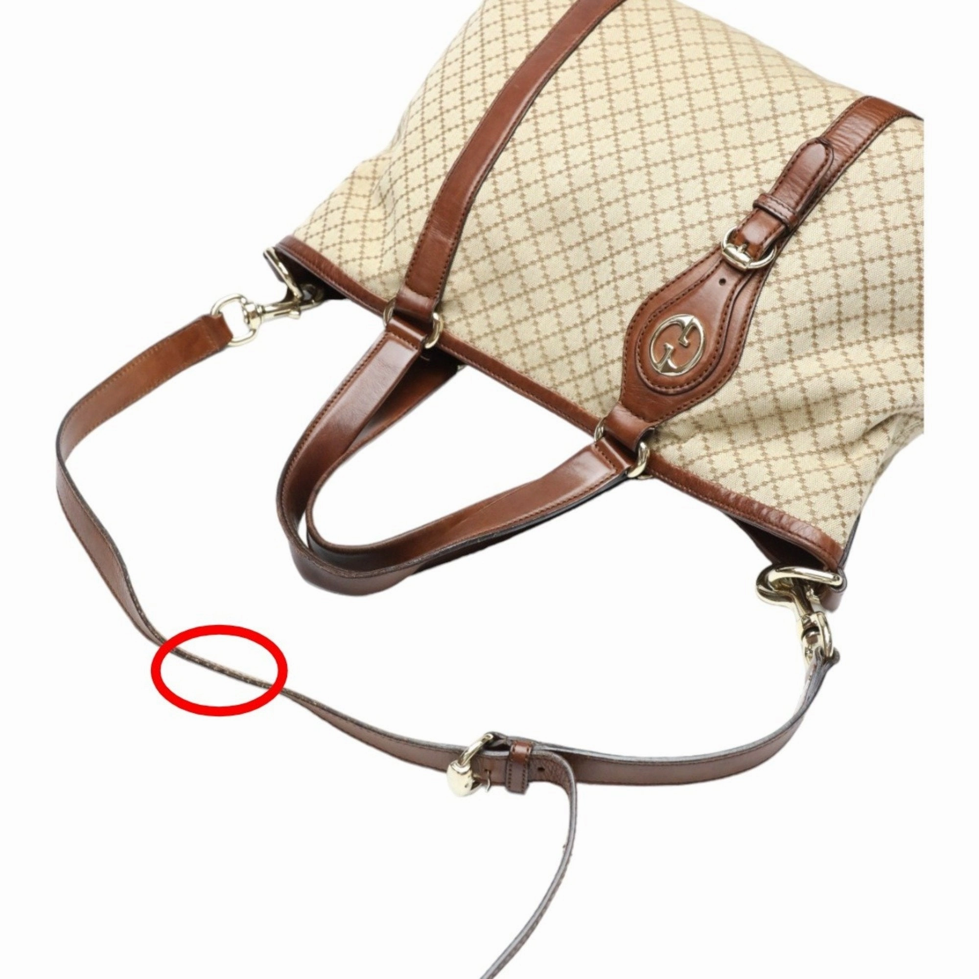 Gucci Brown Canvas Shoulder Bag Tote Bag ()