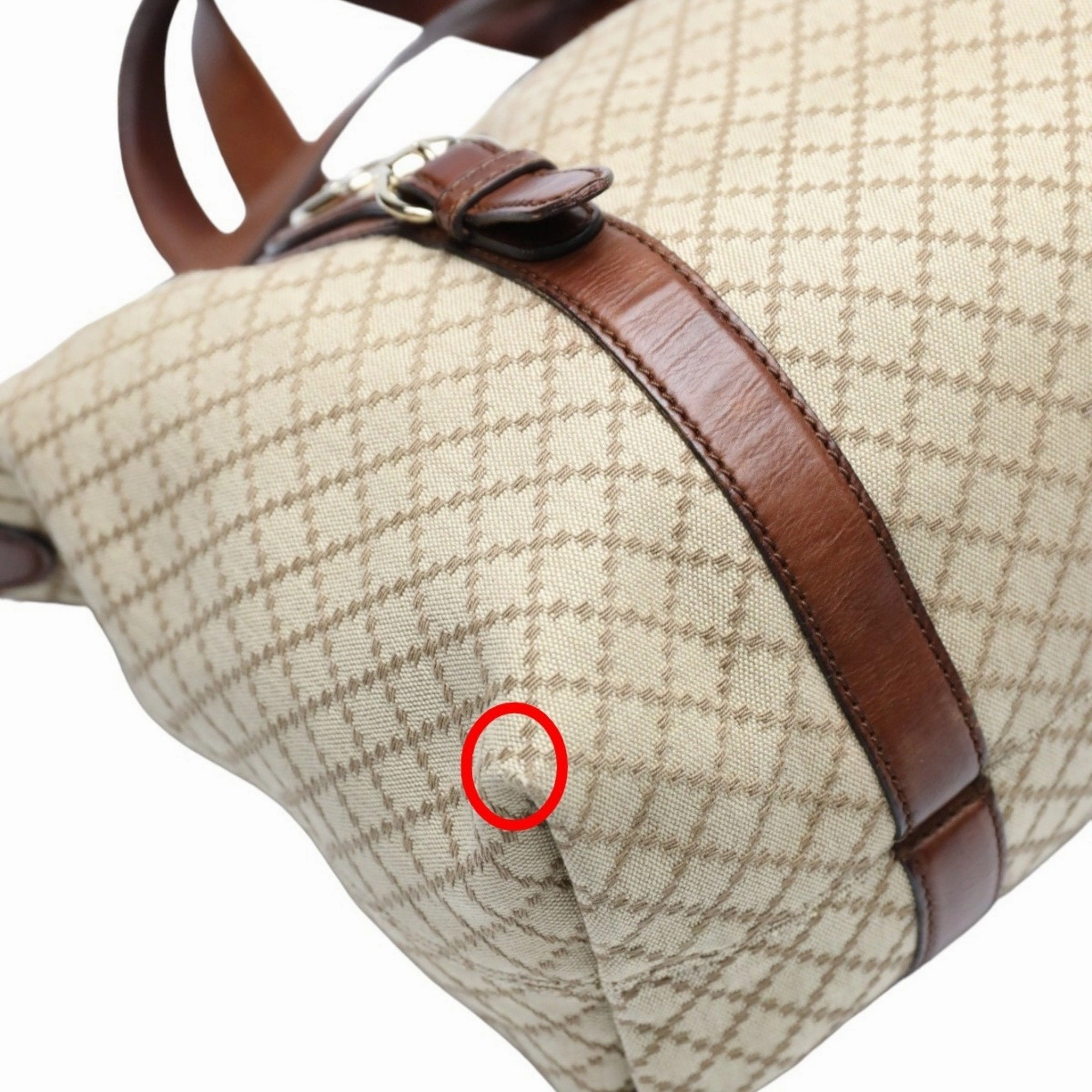 Gucci Brown Canvas Shoulder Bag Tote Bag ()