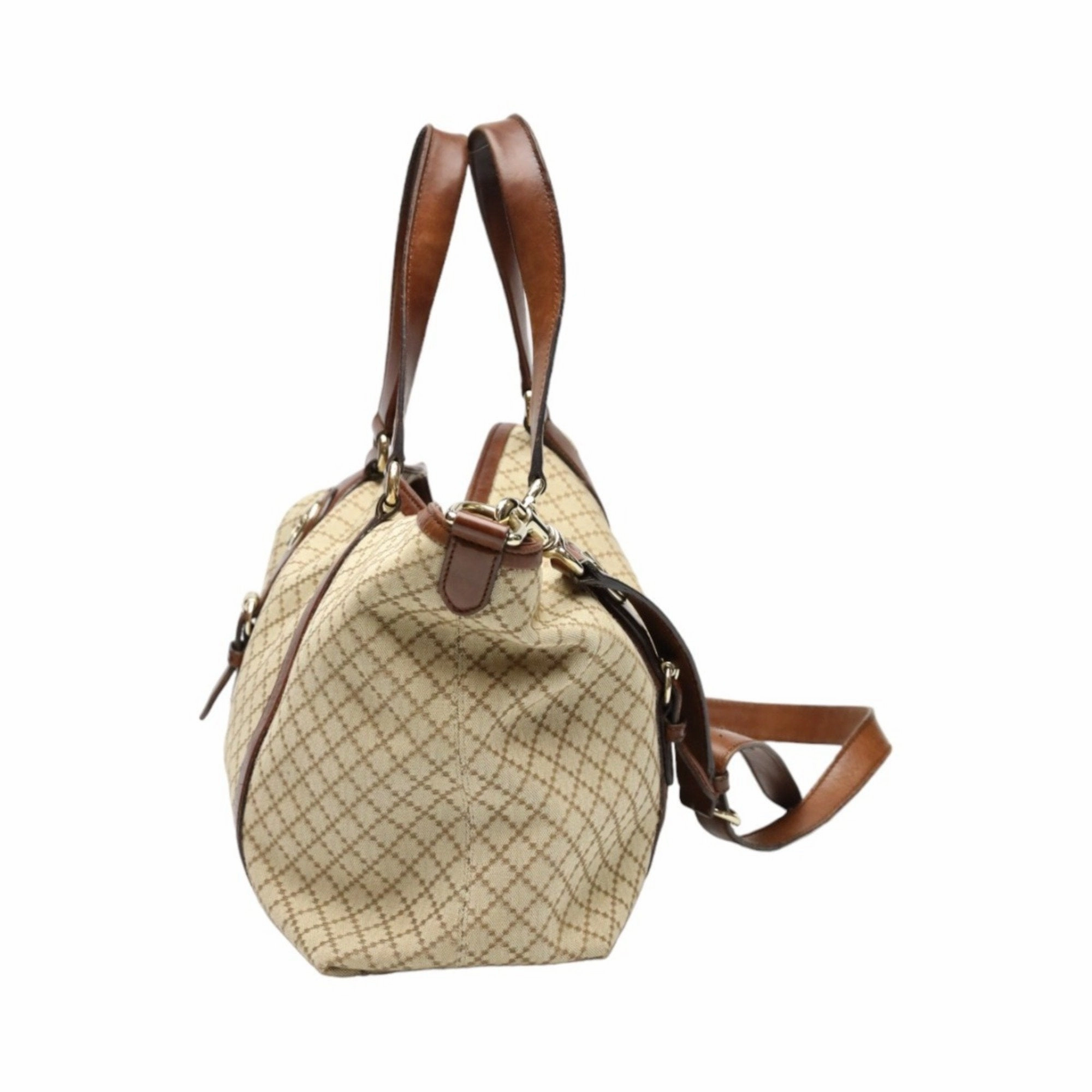 Gucci Brown Canvas Shoulder Bag Tote Bag ()