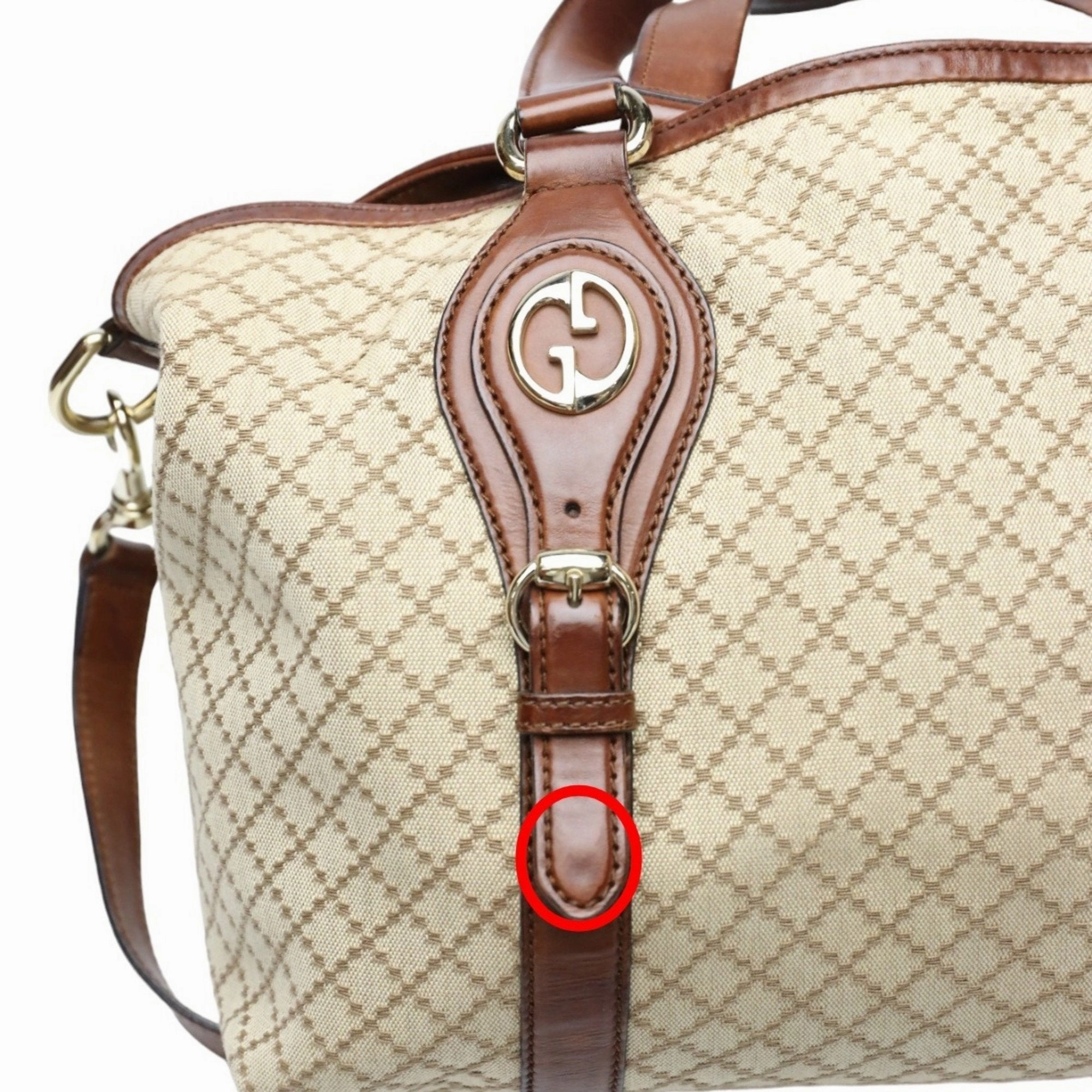 Gucci Brown Canvas Shoulder Bag Tote Bag ()