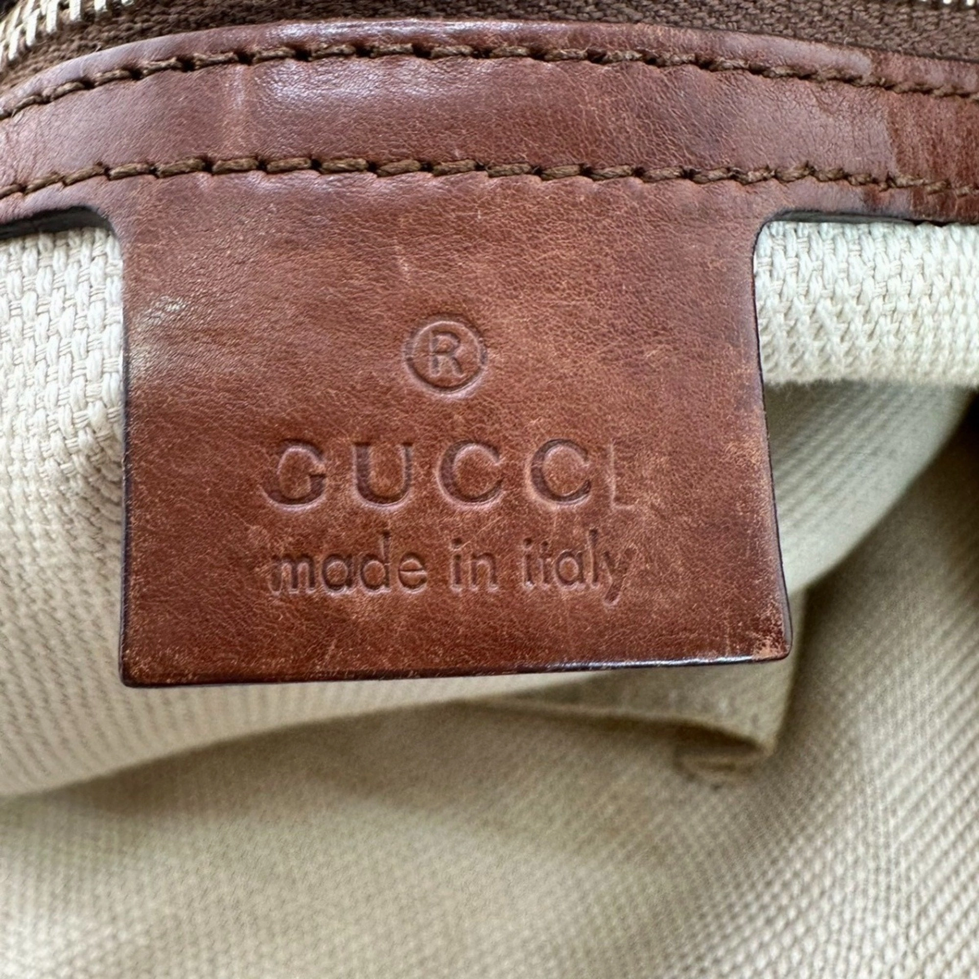 Gucci Brown Canvas Shoulder Bag Tote Bag ()