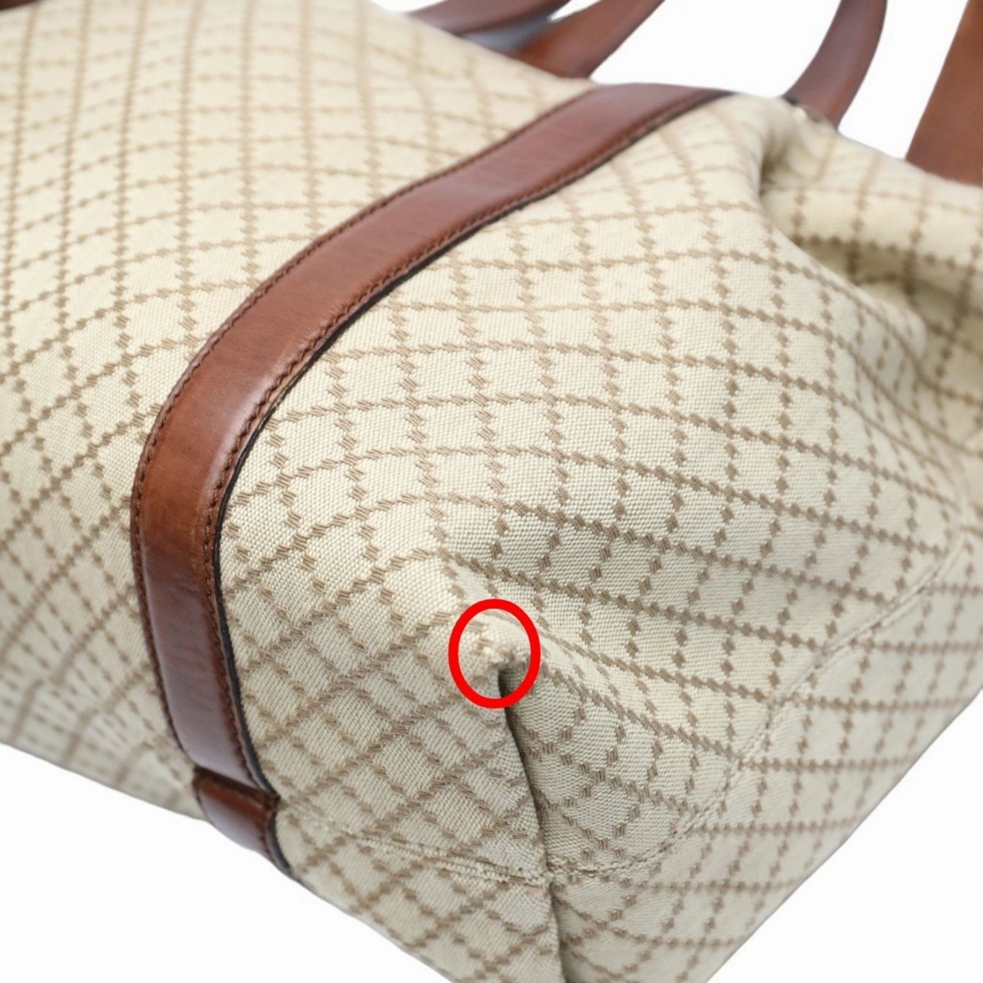 Gucci Brown Canvas Shoulder Bag Tote Bag ()
