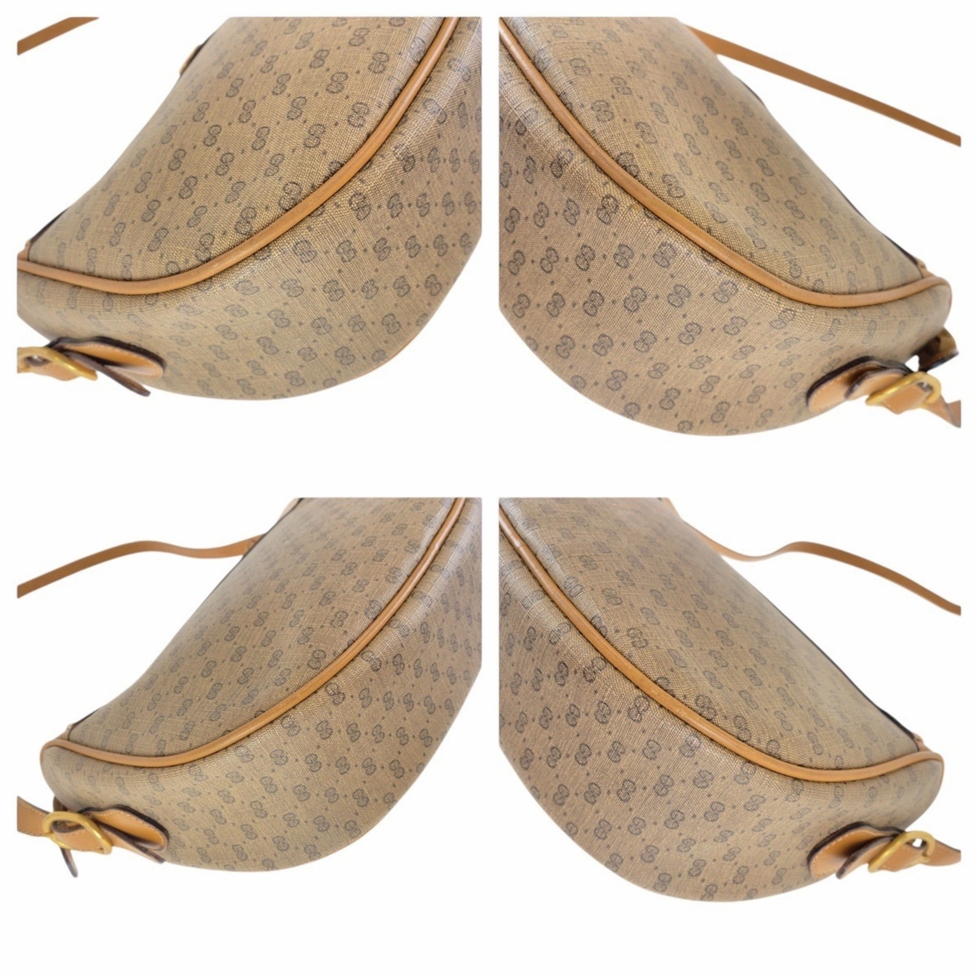 Gucci Brown Gg Supreme Leather Pochette Shoulder Bag ()