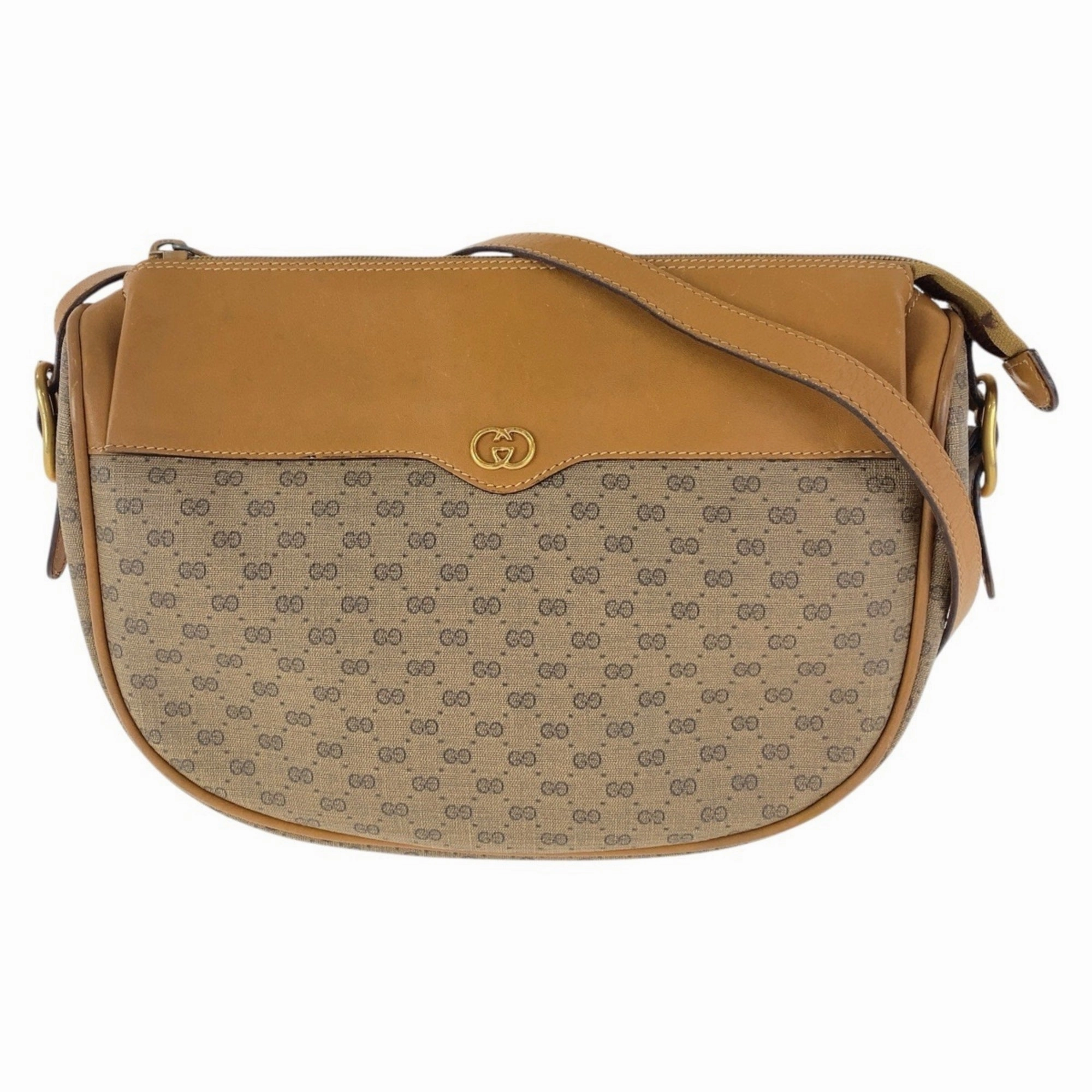 Gucci Brown Gg Supreme Leather Pochette Shoulder Bag ()
