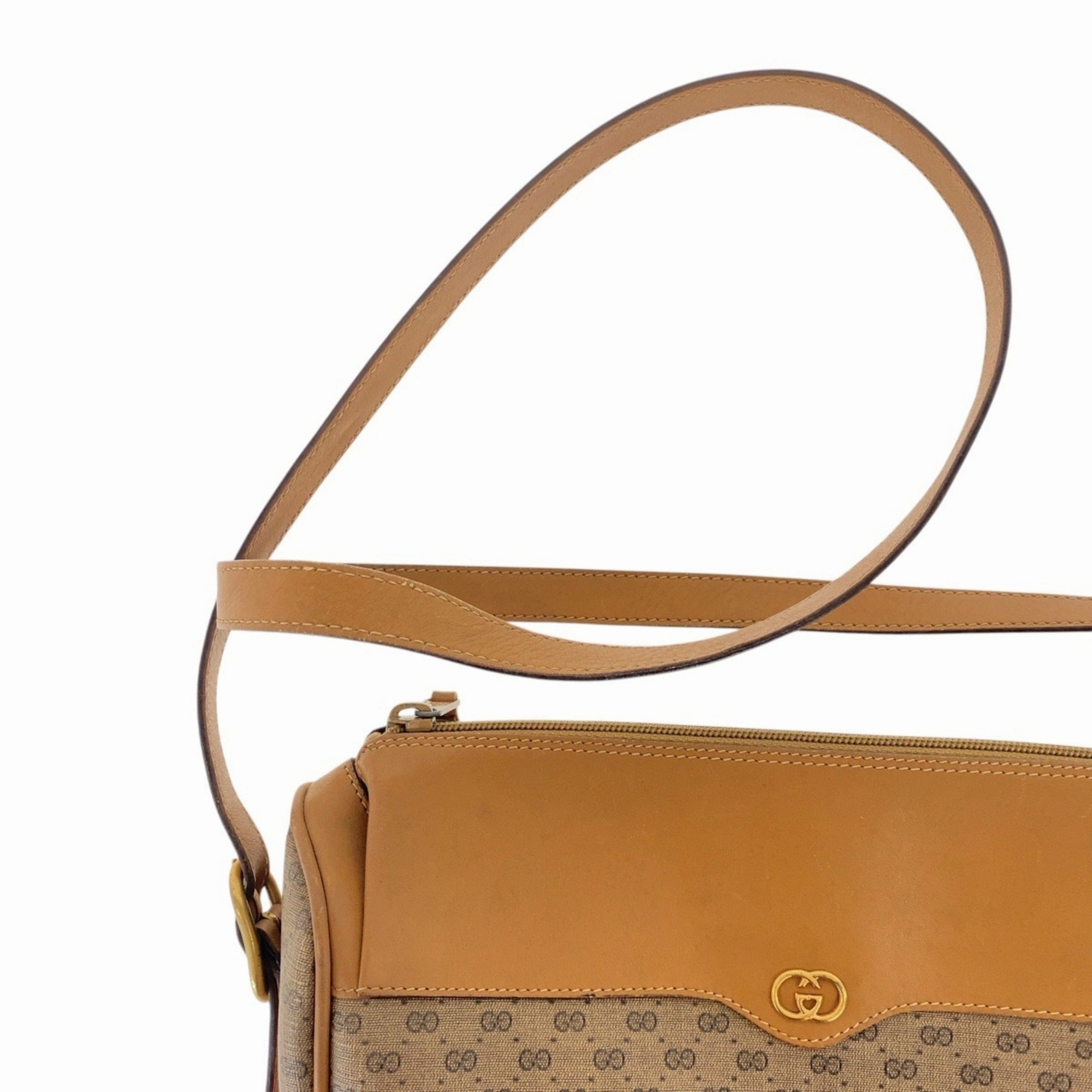 Gucci Brown Gg Supreme Leather Pochette Shoulder Bag ()