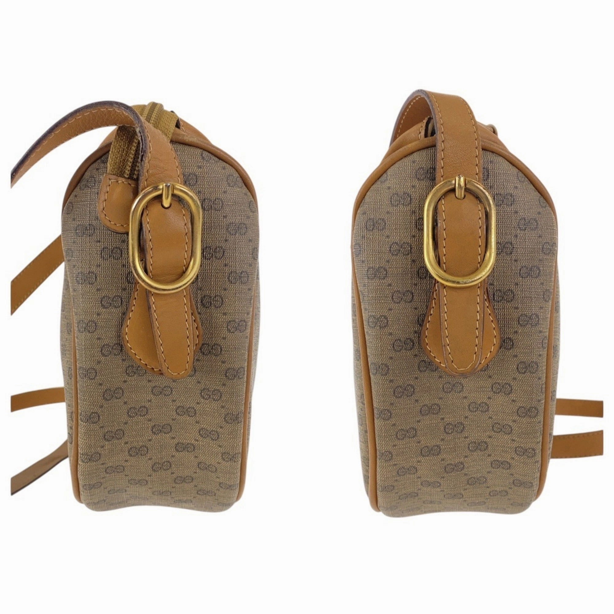 Gucci Brown Gg Supreme Leather Pochette Shoulder Bag ()