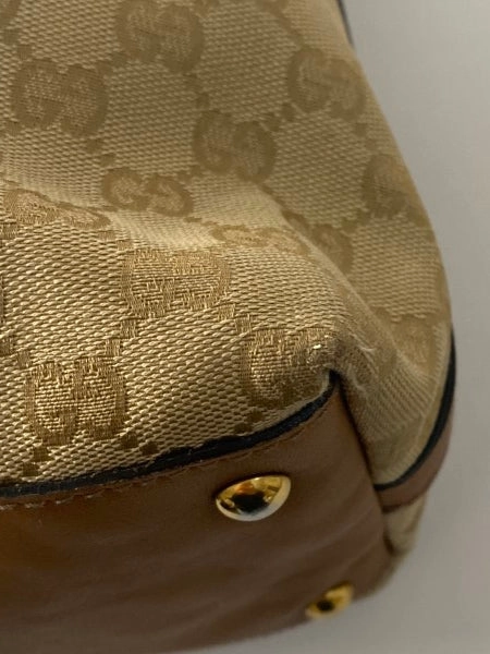 Gucci Brown GG Supreme Logo Web Shoulder Bag