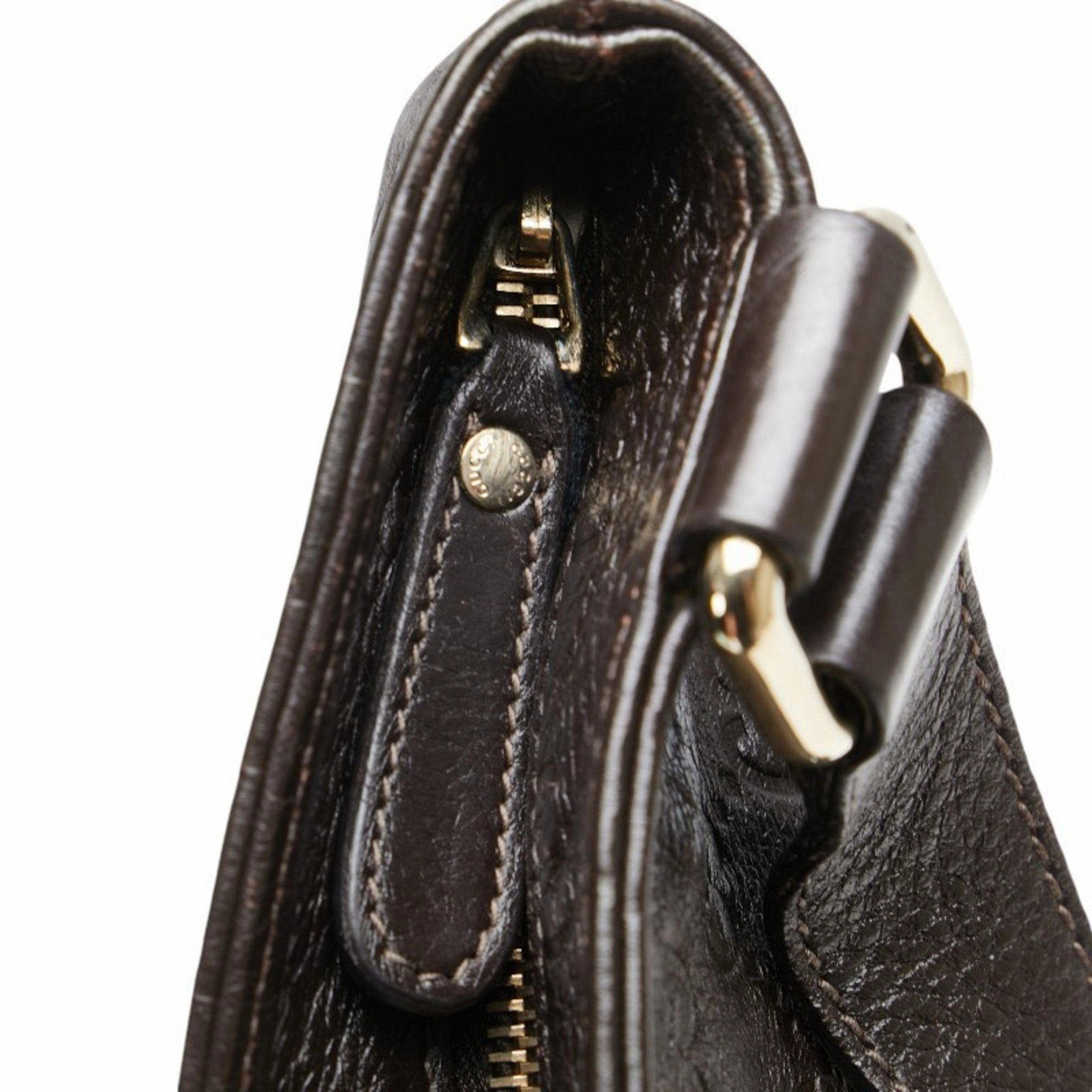 Gucci Brown Leather Shoulder Bag ()