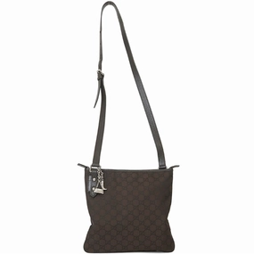 Gucci Brown Nylon Leather Shoulder Bag ()
