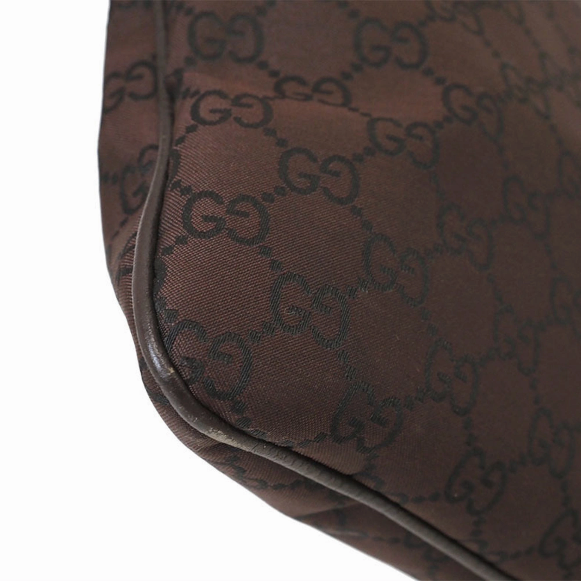 Gucci Brown Nylon Leather Shoulder Bag ()