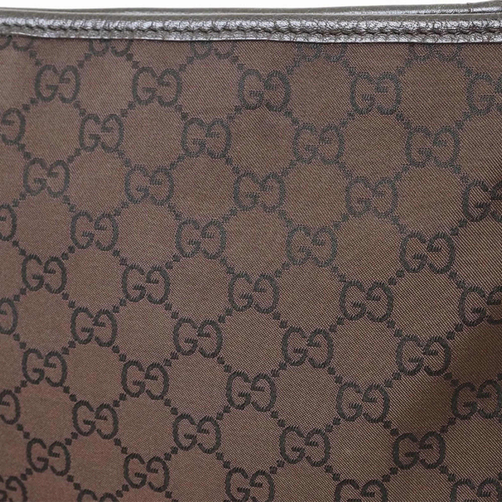 Gucci Brown Nylon Leather Shoulder Bag ()