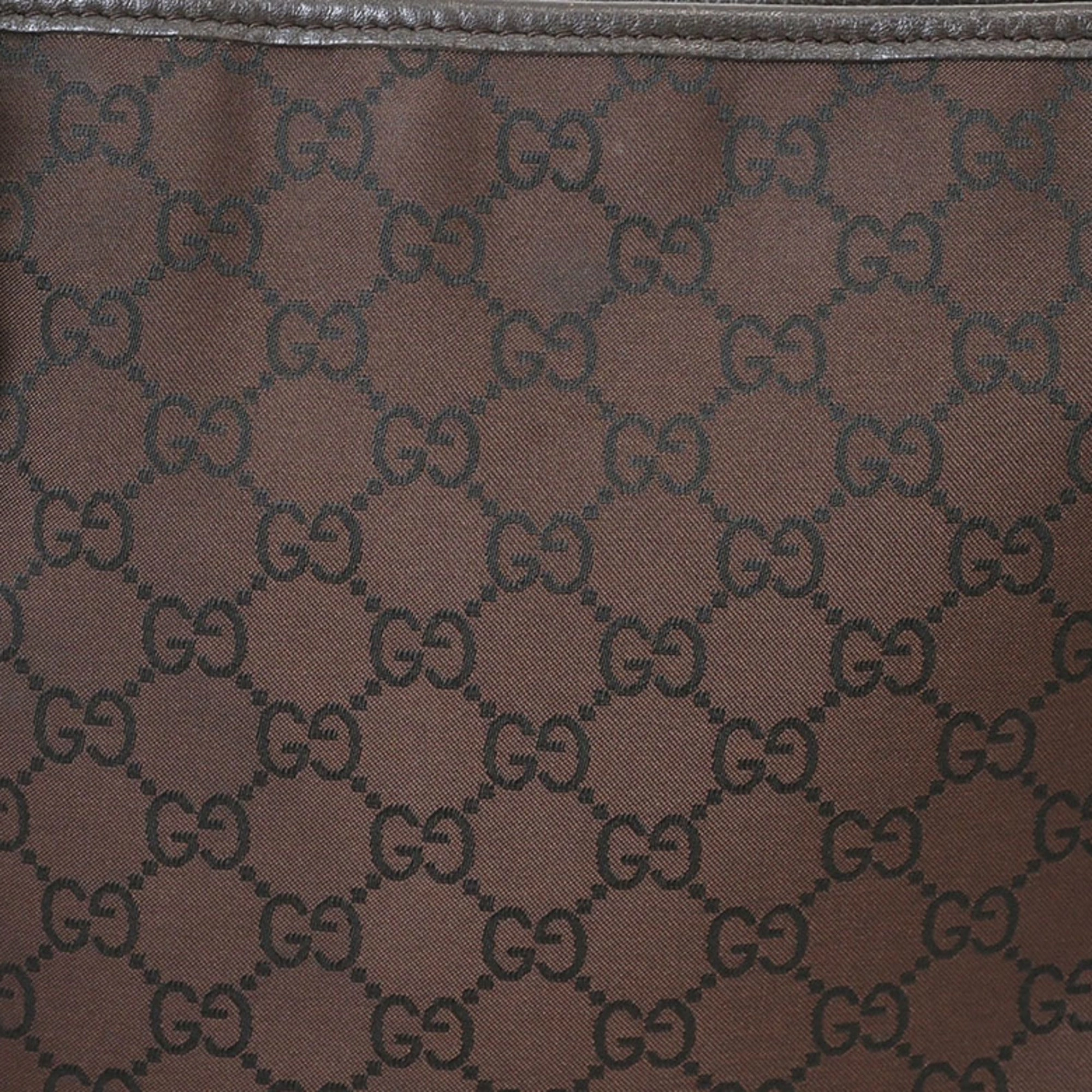Gucci Brown Nylon Leather Shoulder Bag ()