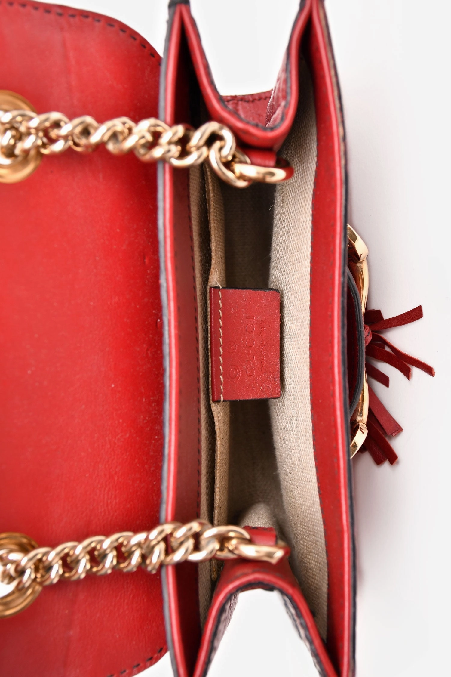 Gucci Burgundy Guccisima Leather 'Emily' Chain Crossbody