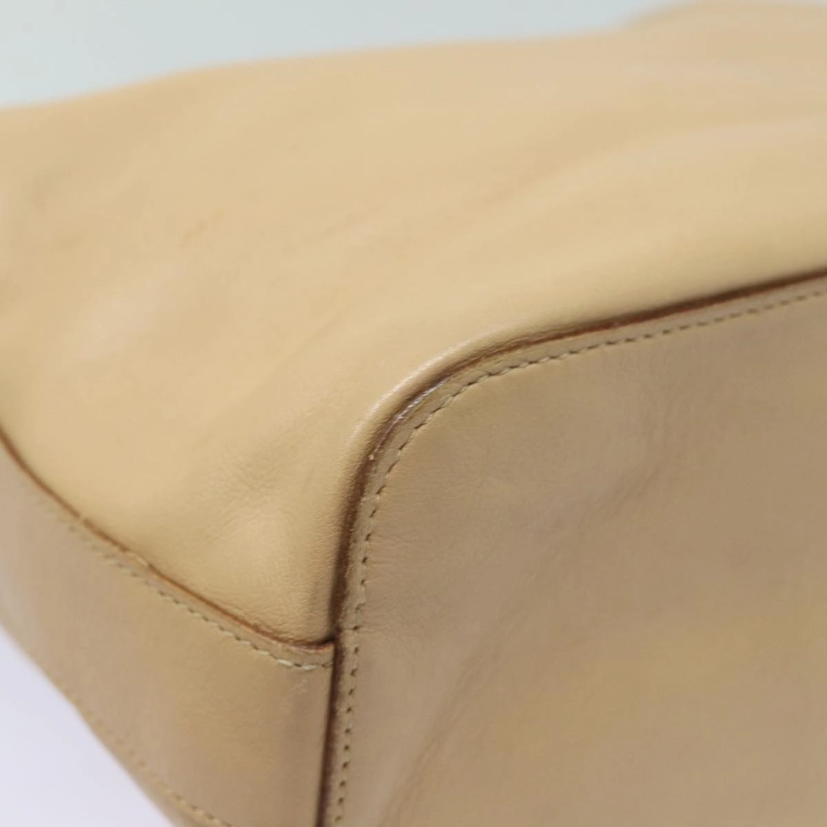 GUCCI Chain Shoulder Bag Leather Beige 001 3874  ac3127