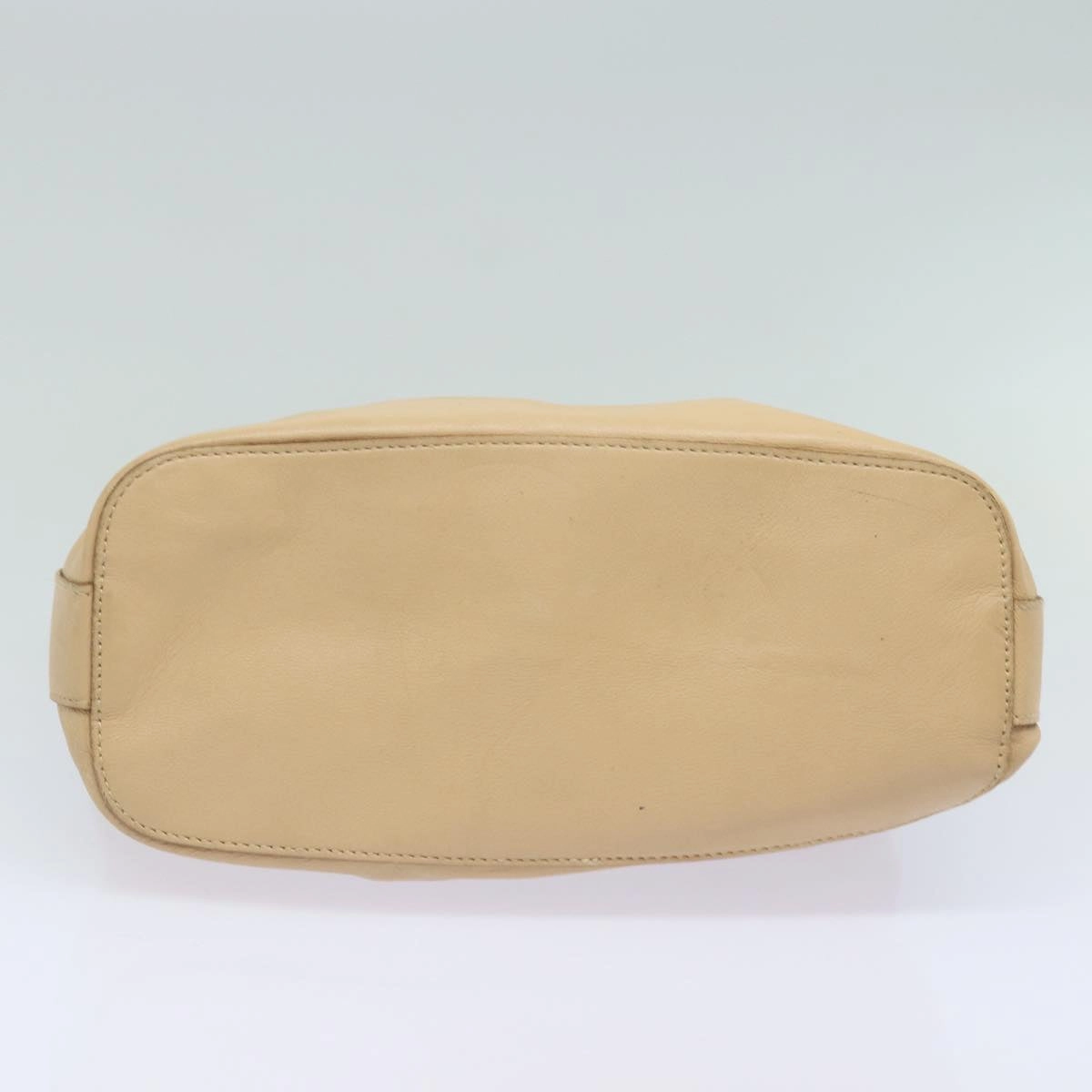GUCCI Chain Shoulder Bag Leather Beige 001 3874  ac3127