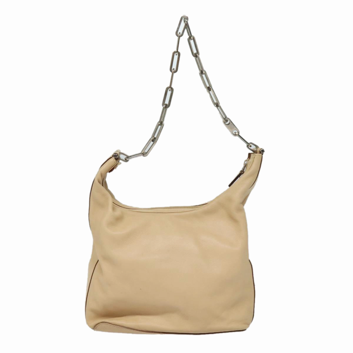 GUCCI Chain Shoulder Bag Leather Beige 001 3874  ac3127