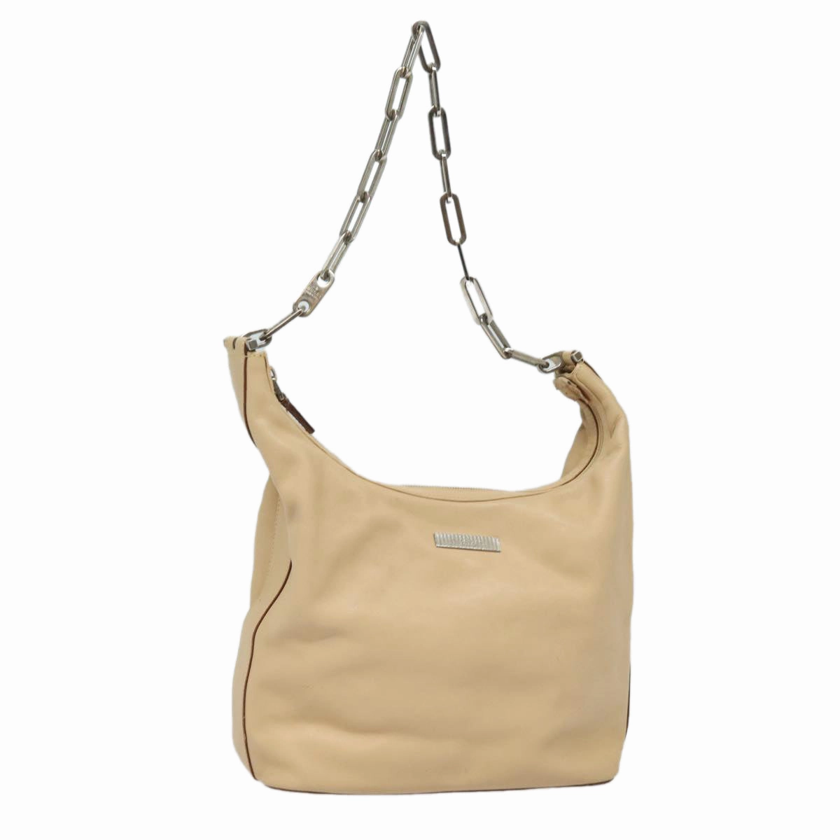 GUCCI Chain Shoulder Bag Leather Beige 001 3874  ac3127