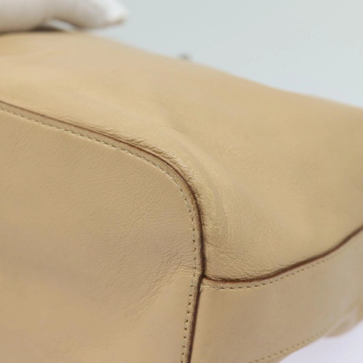 GUCCI Chain Shoulder Bag Leather Beige 001 3874  ac3127