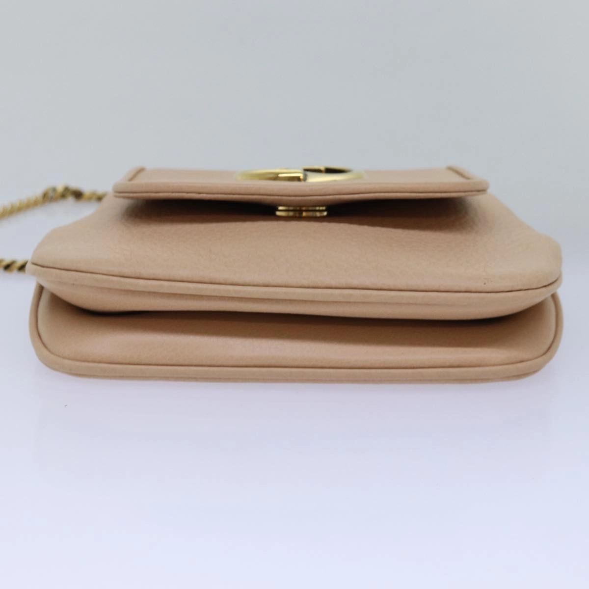 GUCCI Chain Shoulder Bag Leather Beige 251821  am6326