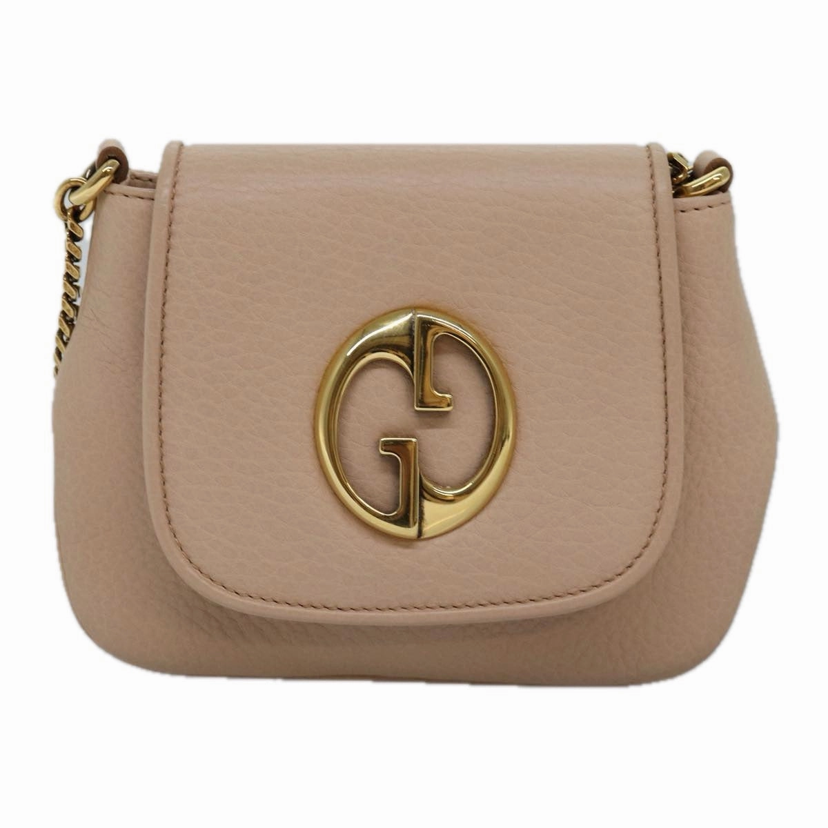 GUCCI Chain Shoulder Bag Leather Beige 251821  am6326