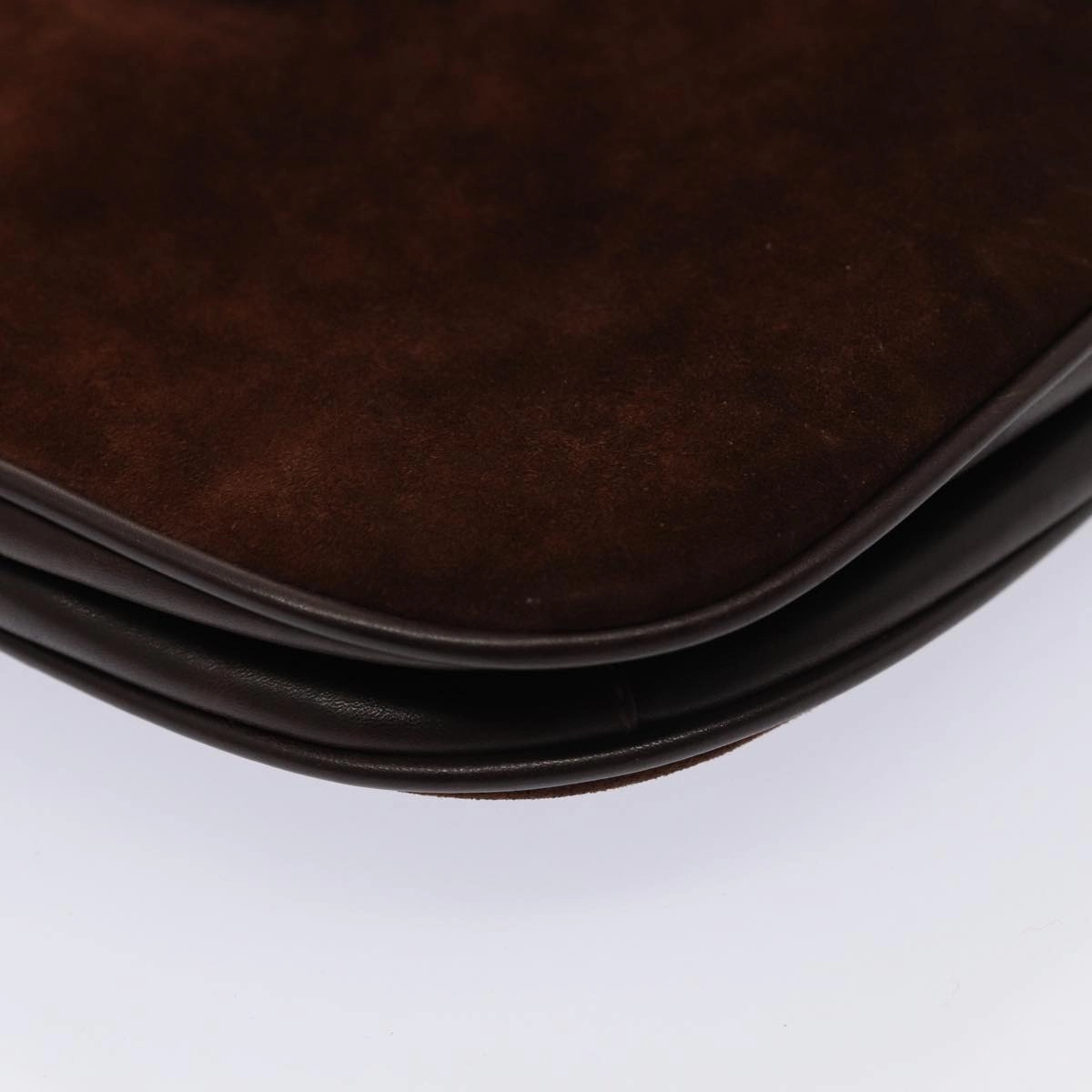 GUCCI Chain Shoulder Bag Suede Brown  13962
