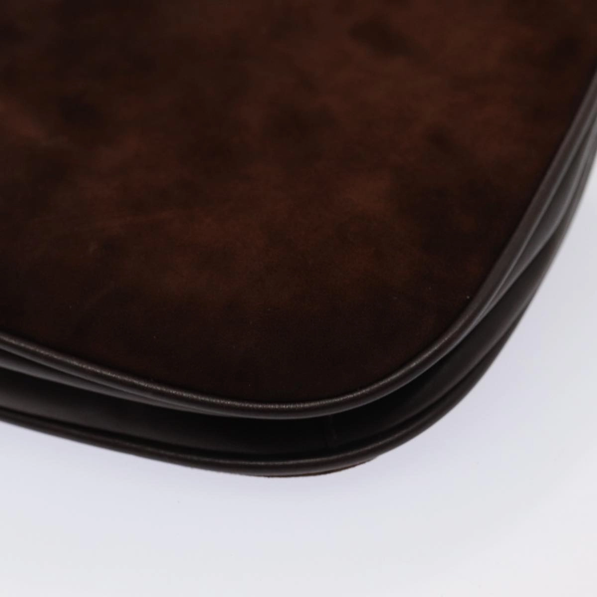 GUCCI Chain Shoulder Bag Suede Brown  13962